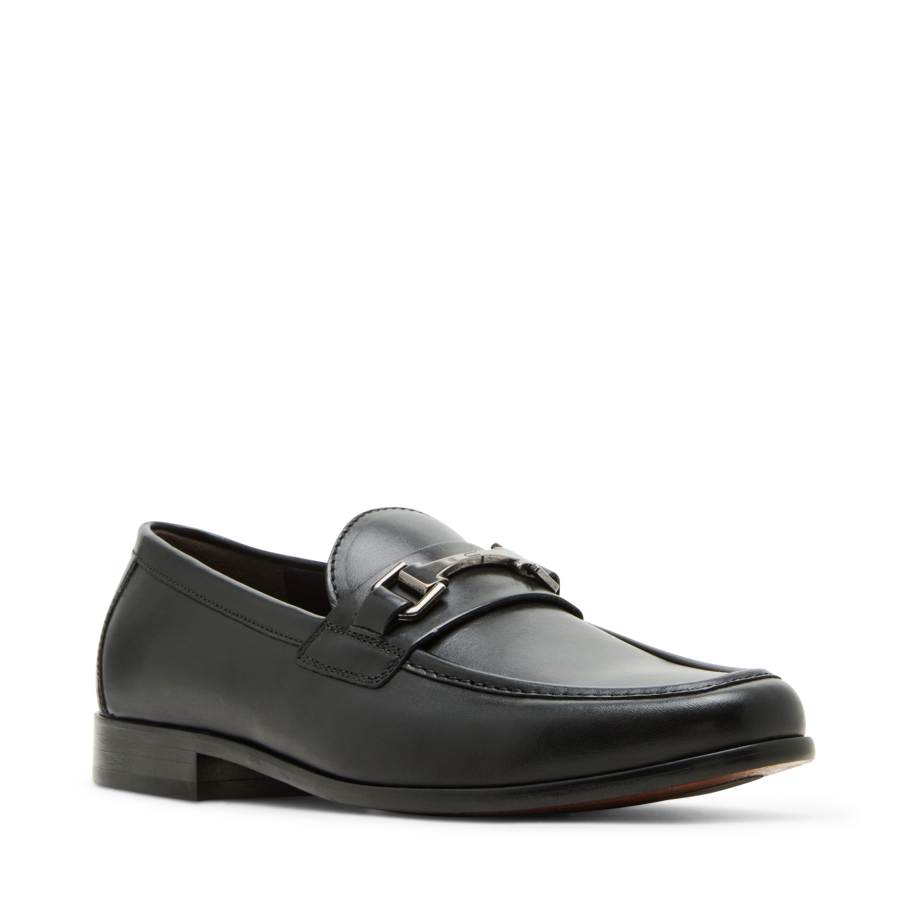RONNIE Black Leather Tie-Ups & Dress Loafers
