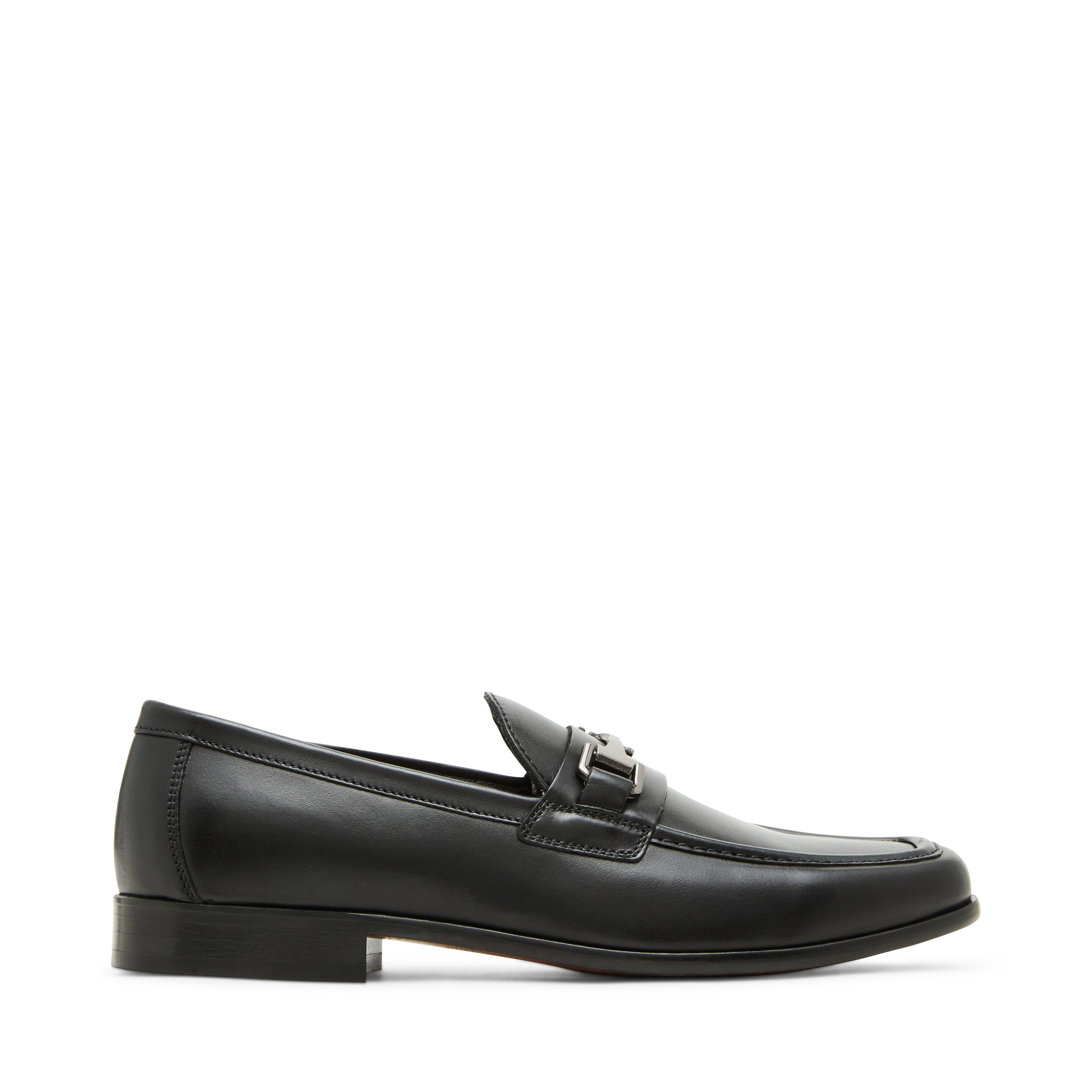RONNIE Black Leather Tie-Ups & Dress Loafers