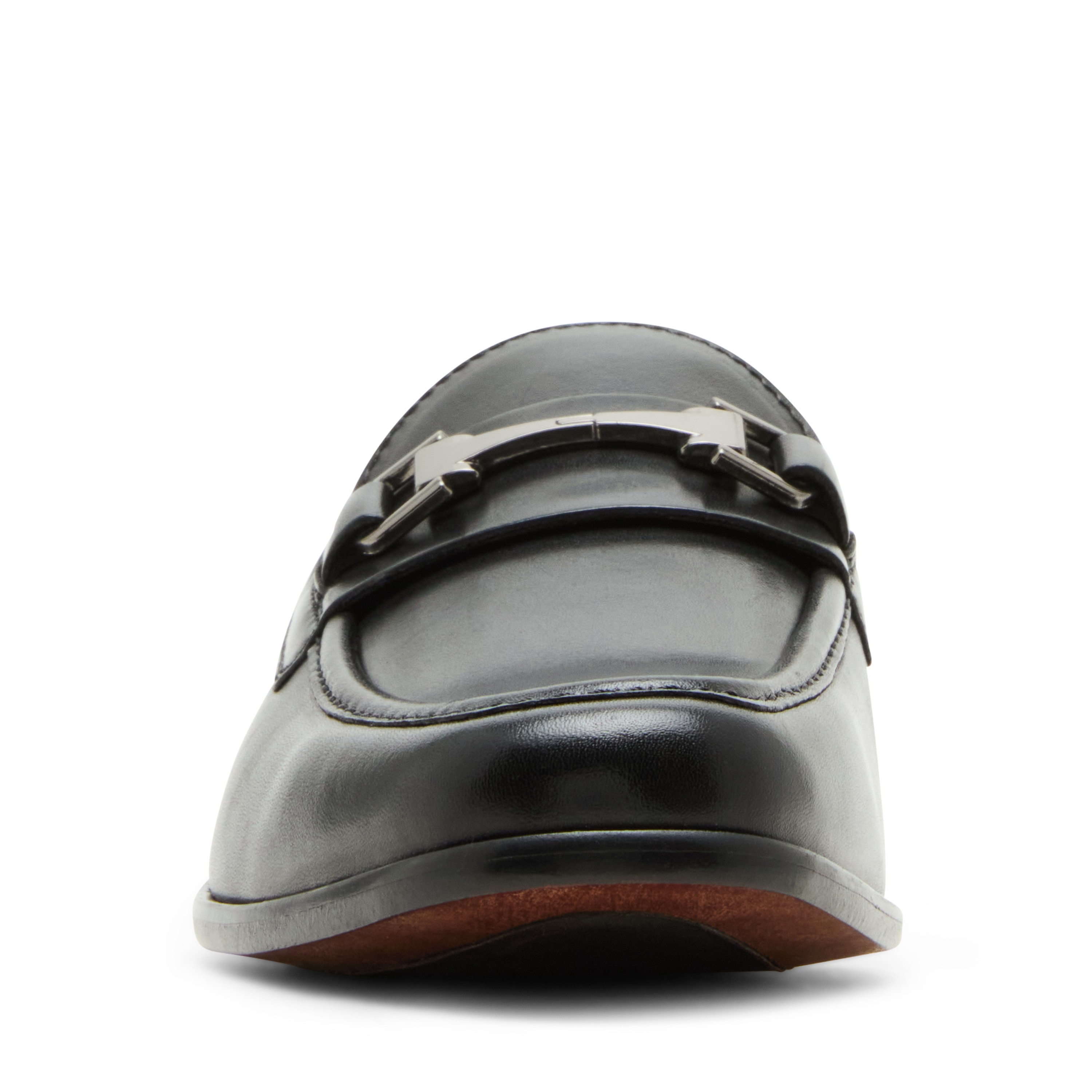 RONNIE Black Leather Tie-Ups & Dress Loafers