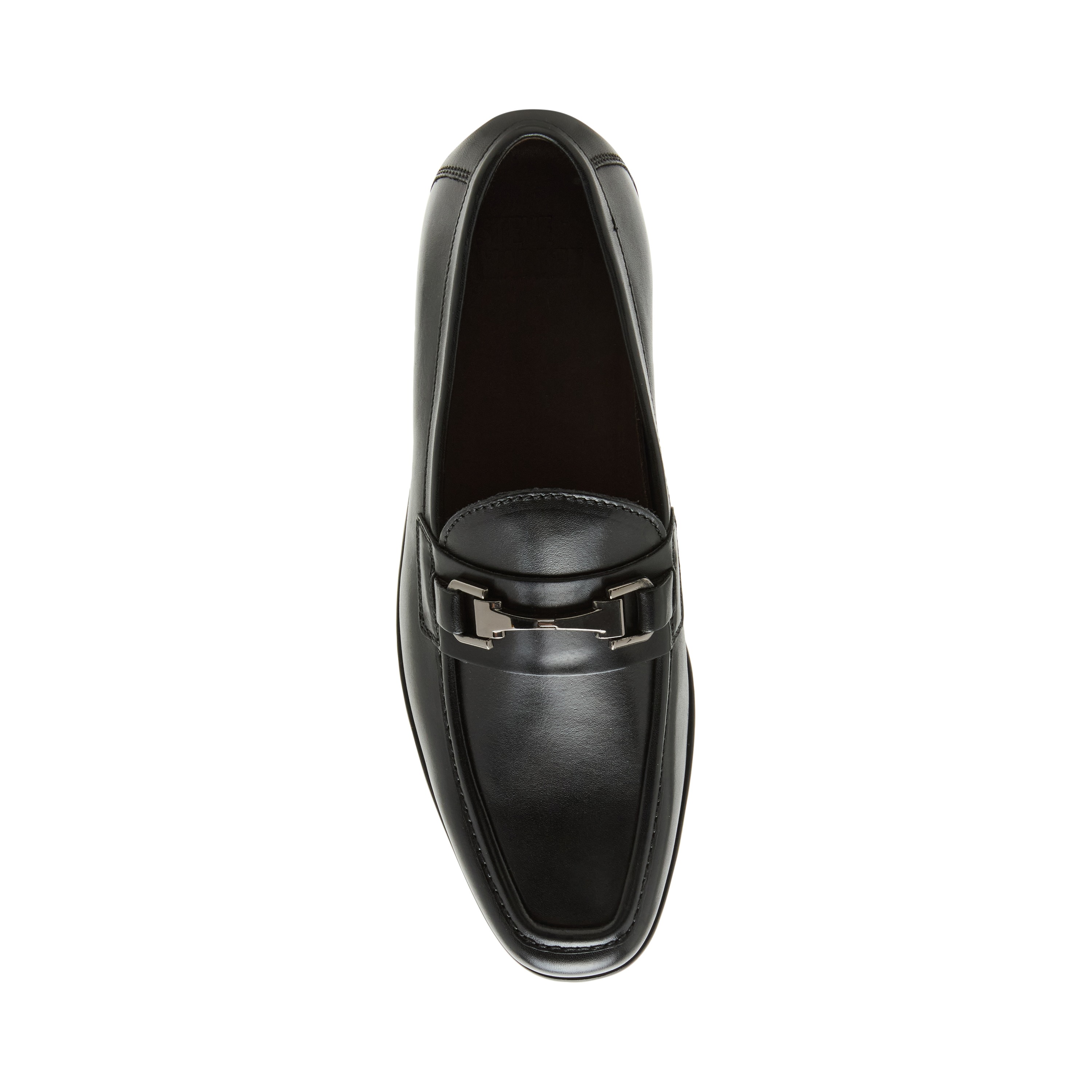 RONNIE Black Leather Tie-Ups & Dress Loafers
