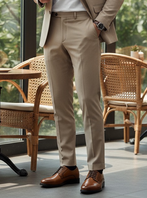 SHELDON Tan Leather Tie-Ups & Dress Loafers