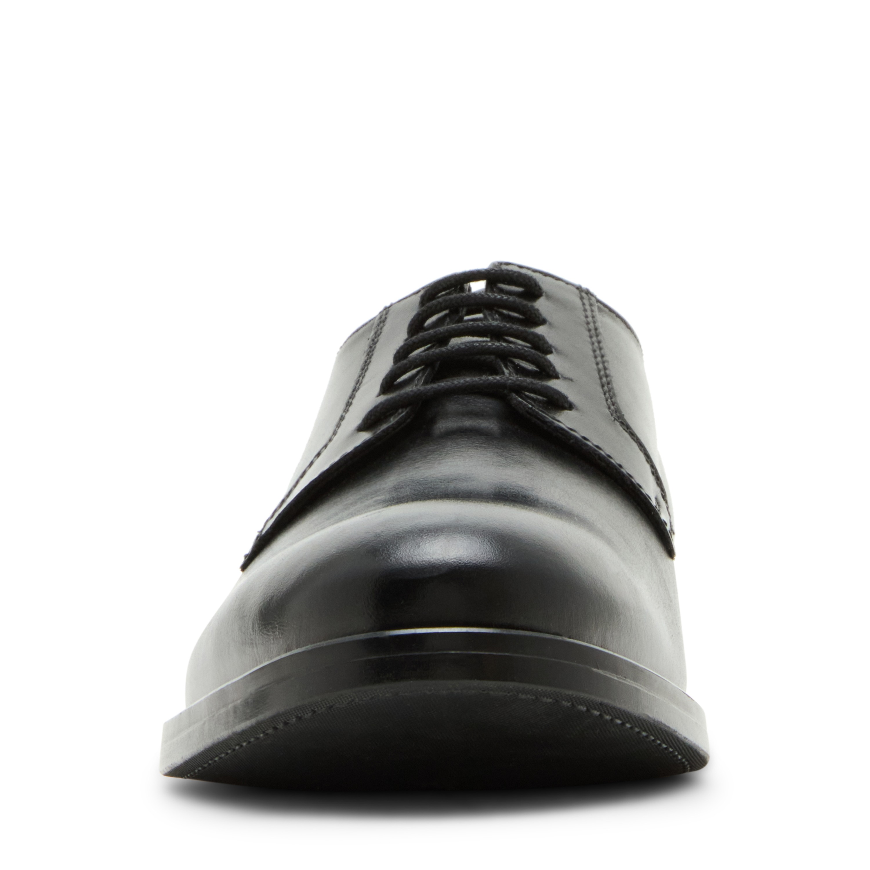 SHELDON Black Leather Tie-Ups & Dress Loafers