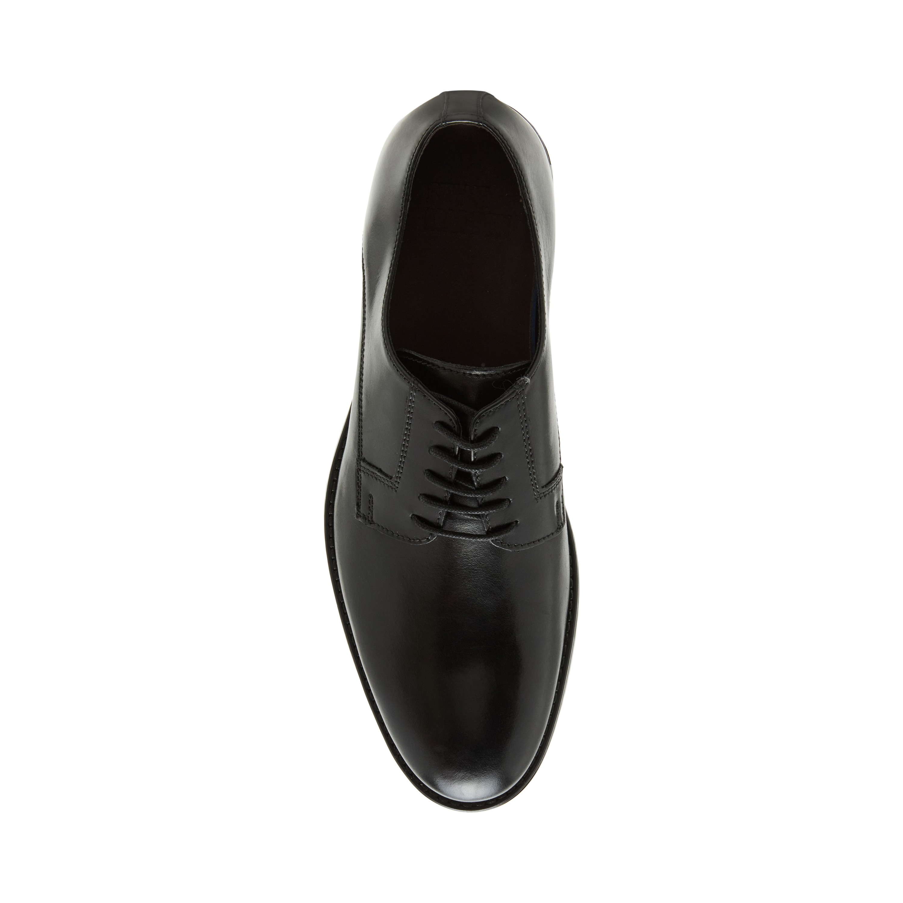 SHELDON Black Leather Tie-Ups & Dress Loafers