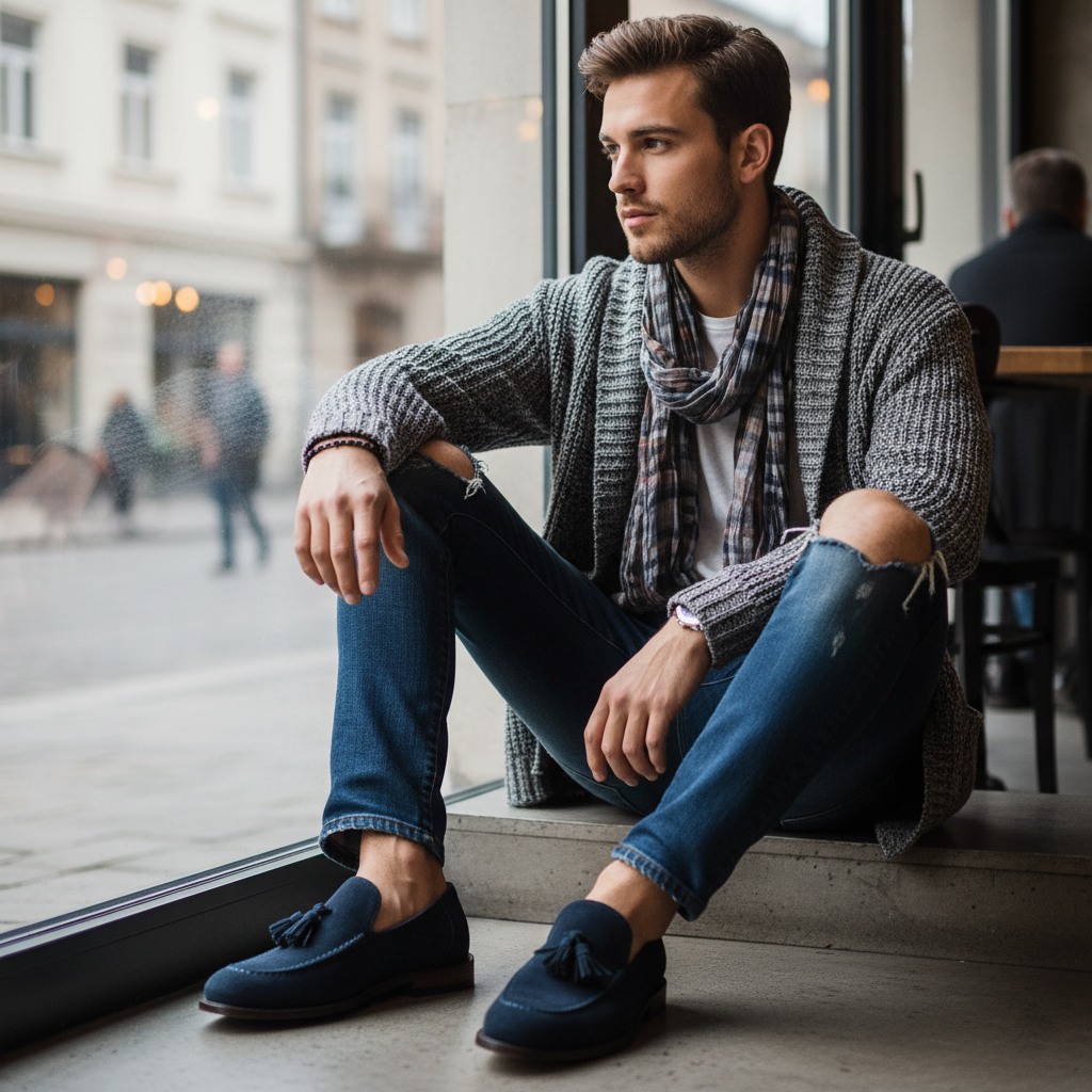 Sterling Navy Suede Tie-Ups & Dress Loafers