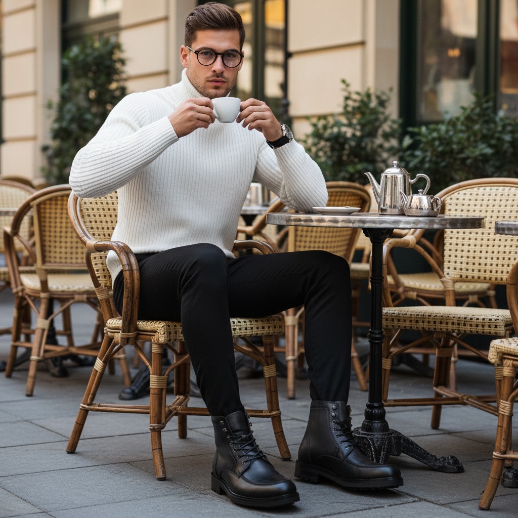 Allfly Black Leather Boots