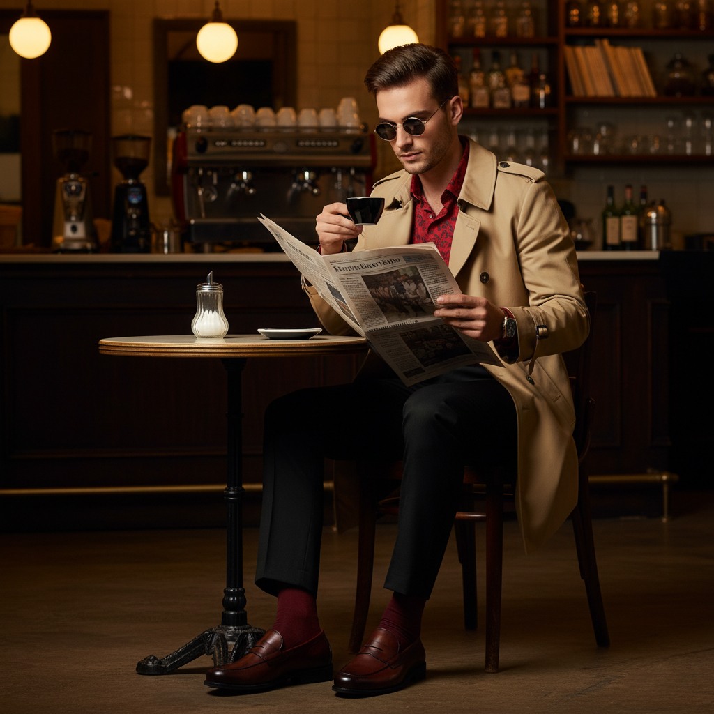 Bostonia Cognac Leather Tie-Ups & Dress Loafers