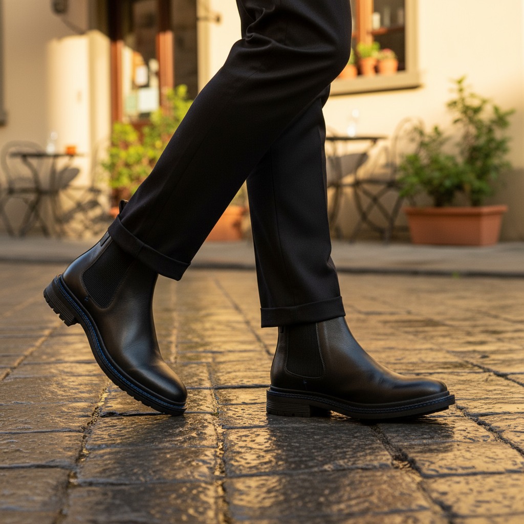 Frammer Black Leather Boots