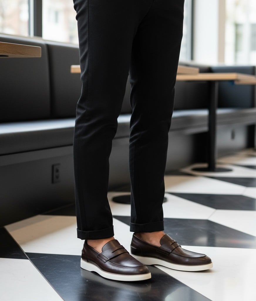 Marine Brown Leather Driver Loafers