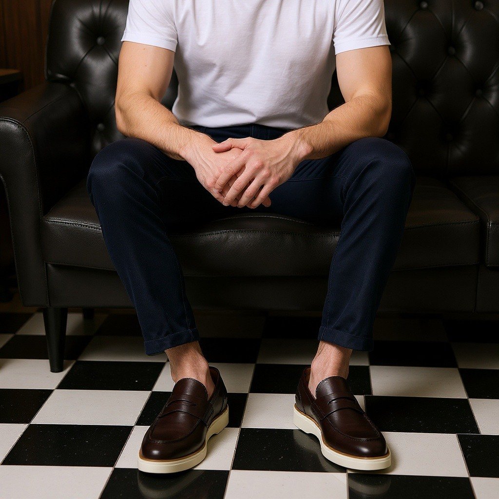 Marine Brown Leather Driver Loafers
