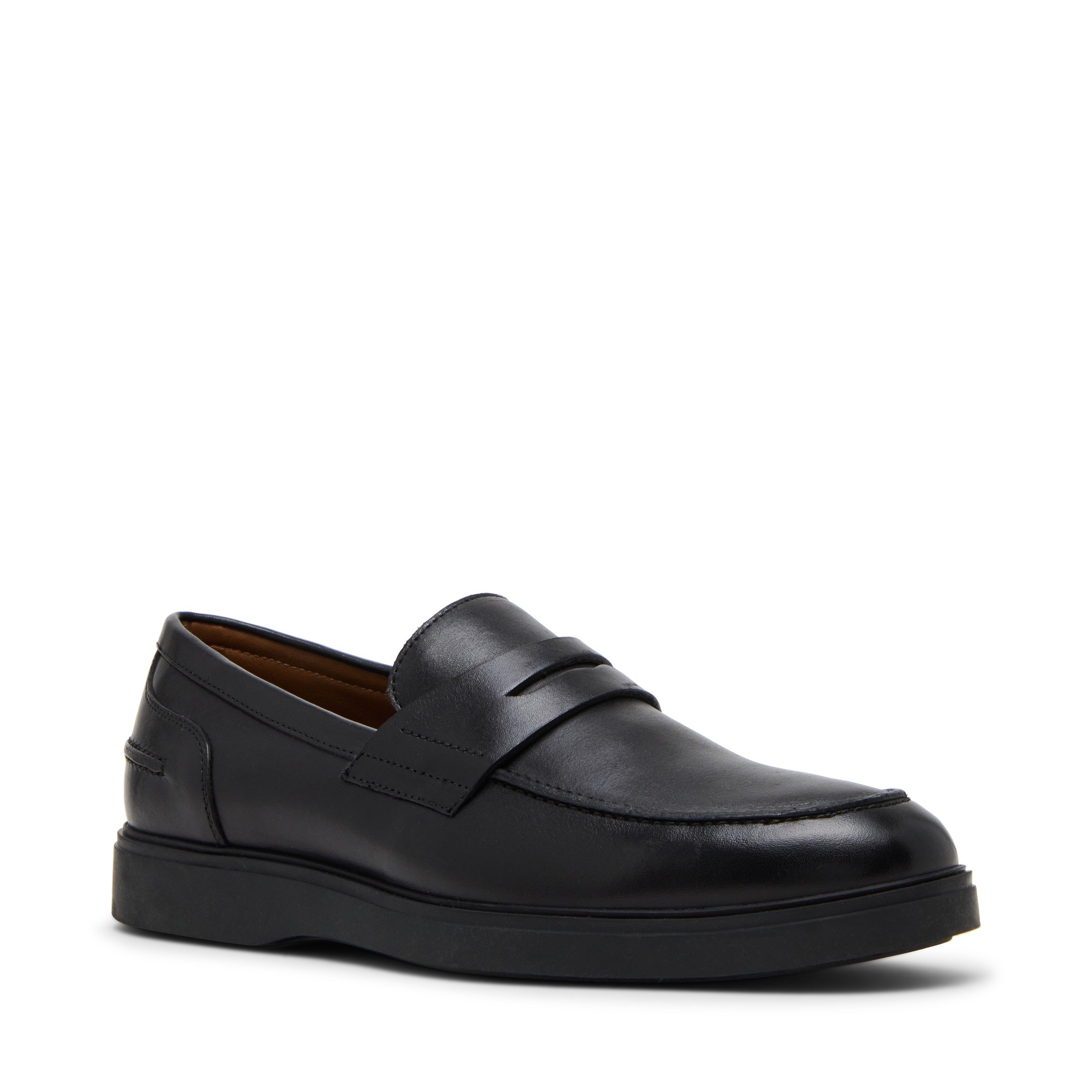 Marine Black Leather Driver Loafers