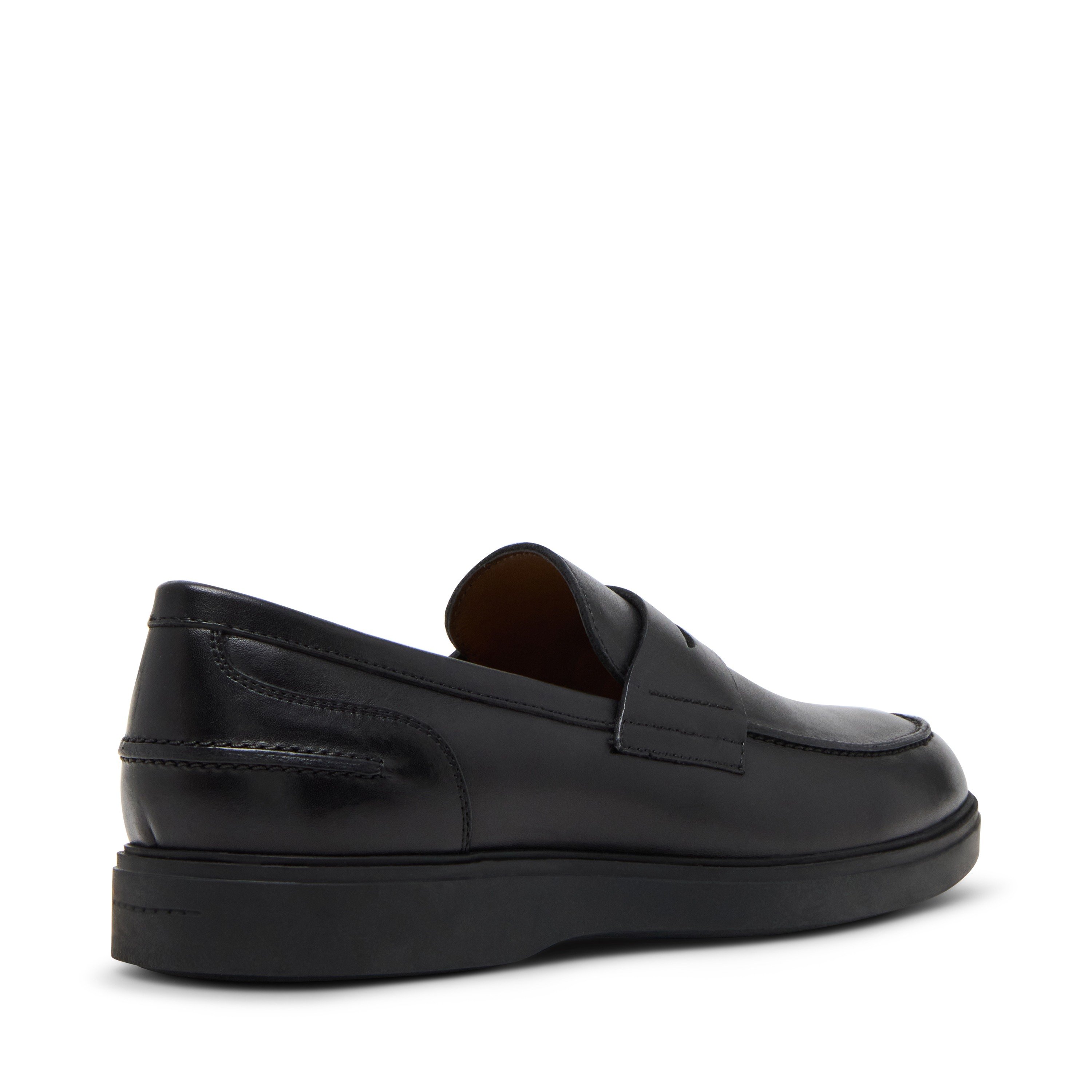 Marine Black Leather Driver Loafers
