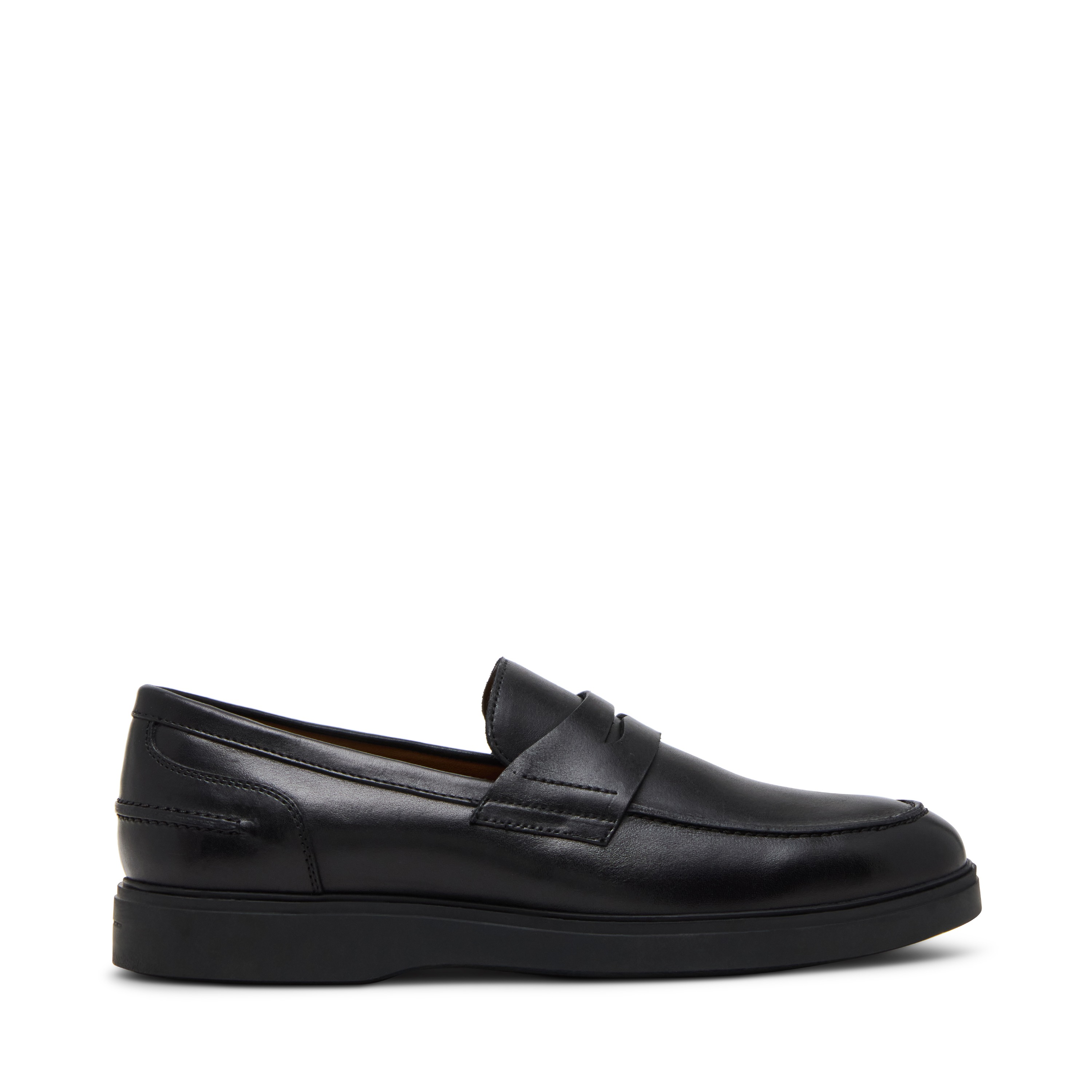 Marine Black Leather Driver Loafers