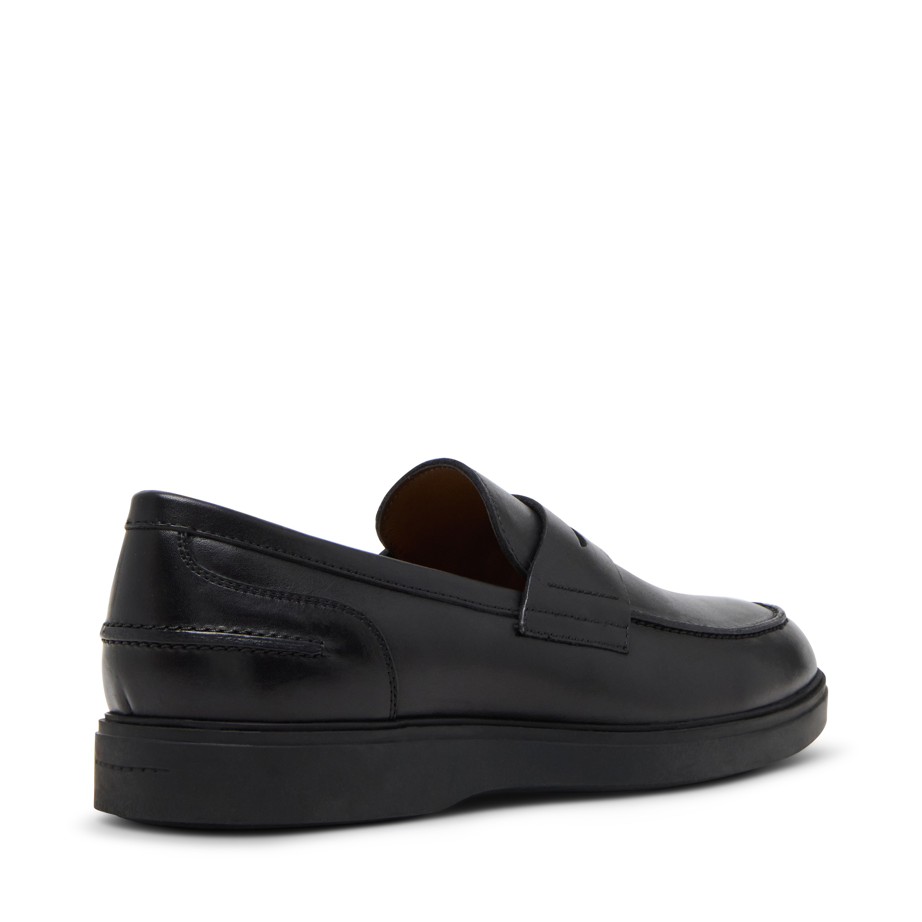 Marine Black Leather Driver Loafers