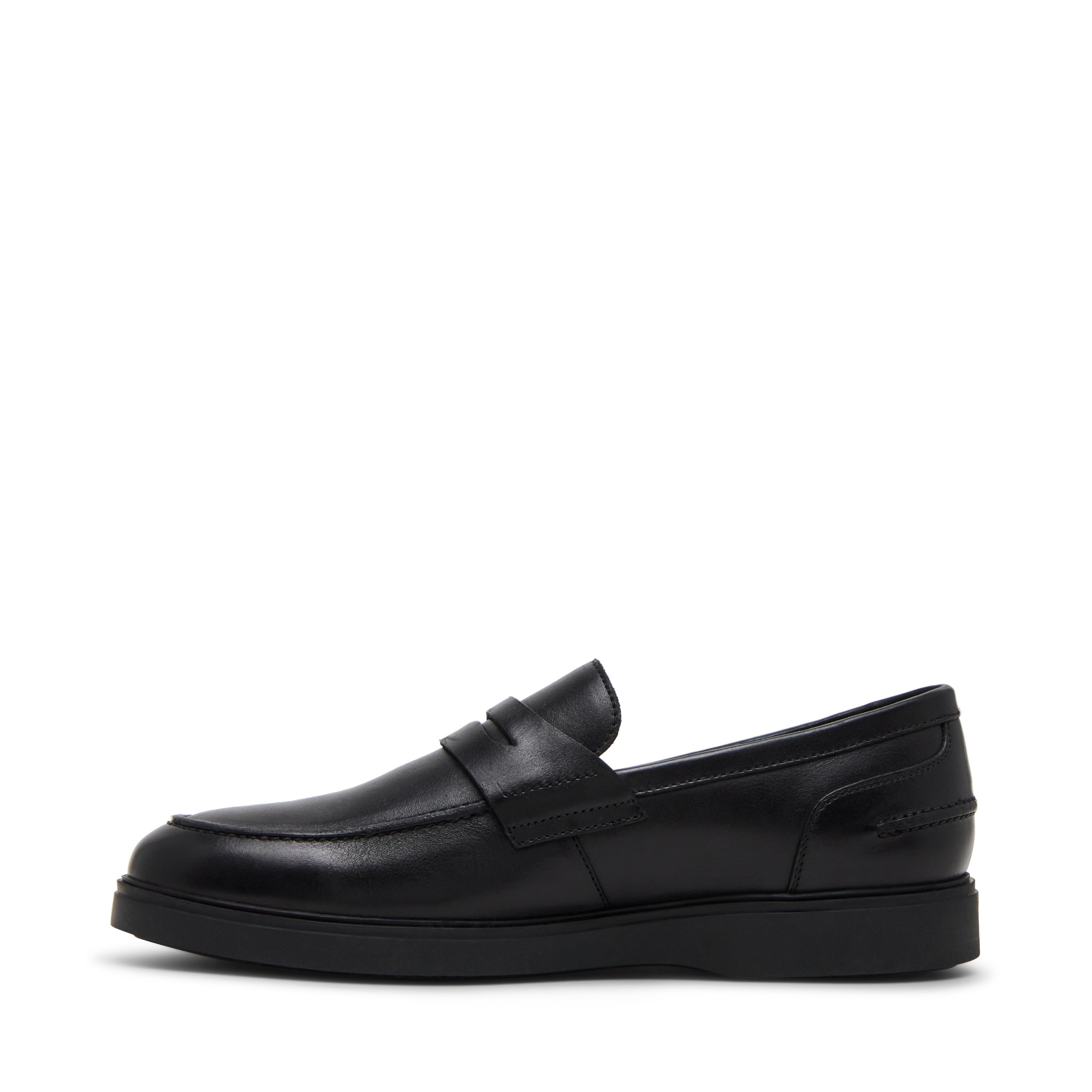 Marine Black Leather Driver Loafers