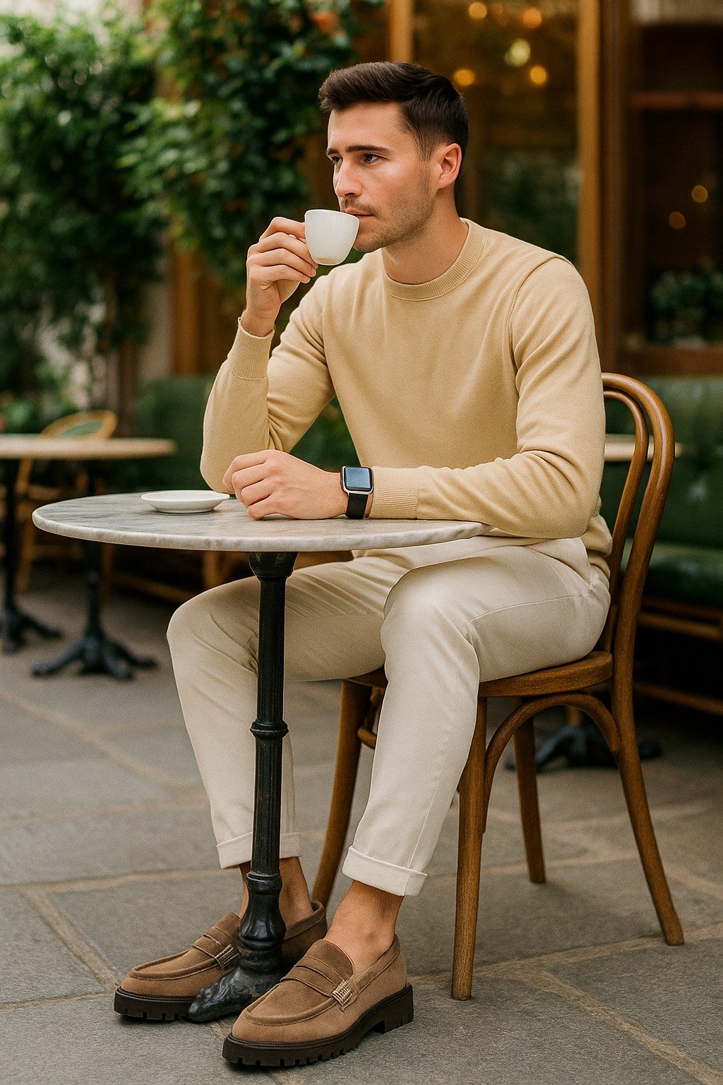 Nearbyy Taupe Suede Driver Loafers