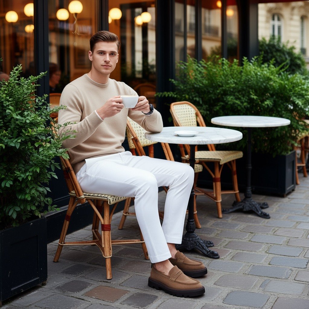 Nearbyy Taupe Suede Driver Loafers