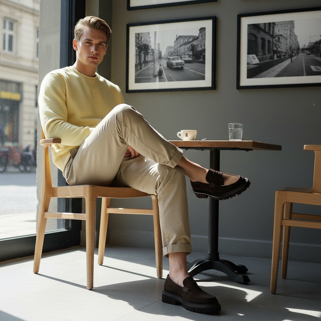 Nearbyy Brown Suede Driver Loafers