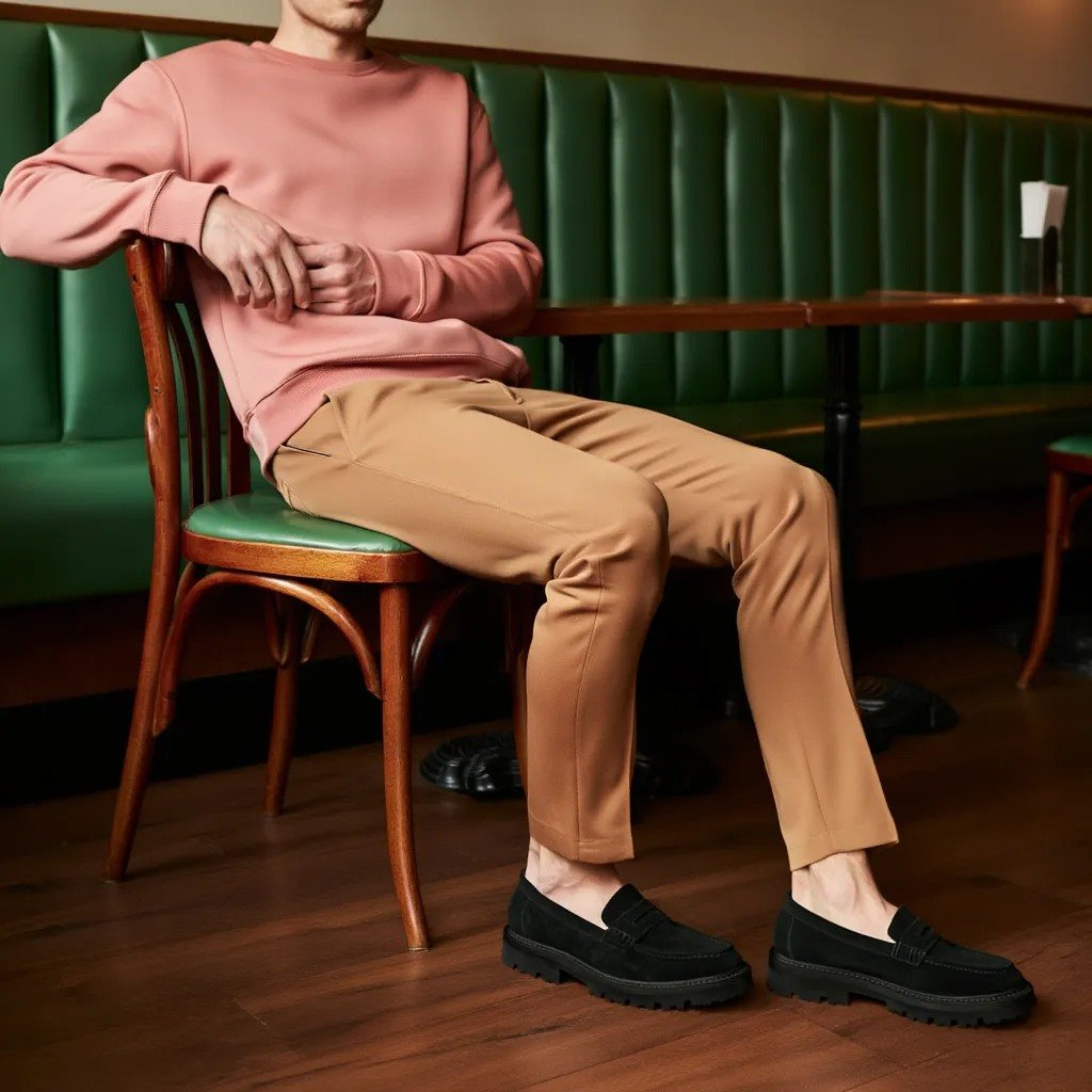 Nearbyy Black Suede Driver Loafers