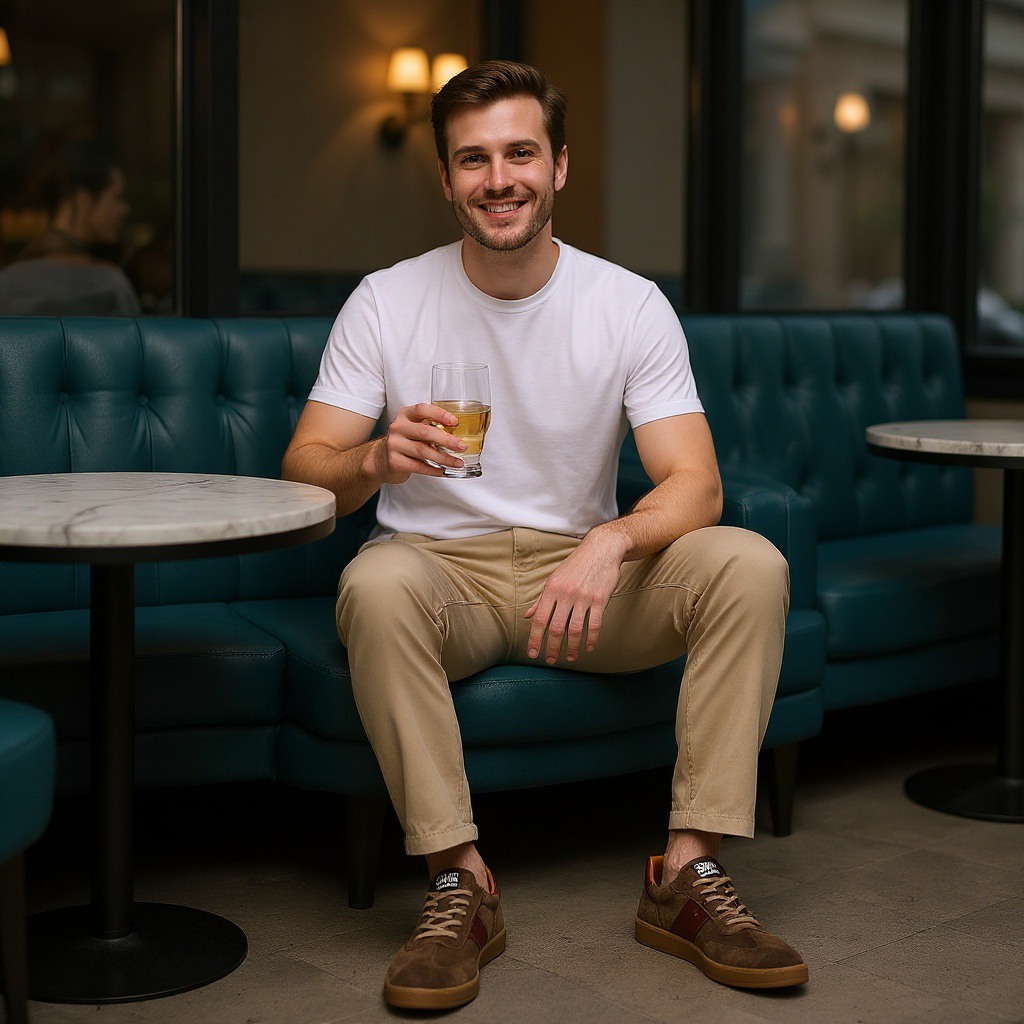 Partial Brown Suede Sneakers