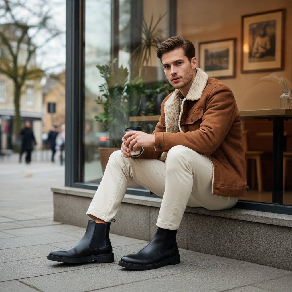 Raspie Black Leather Boots