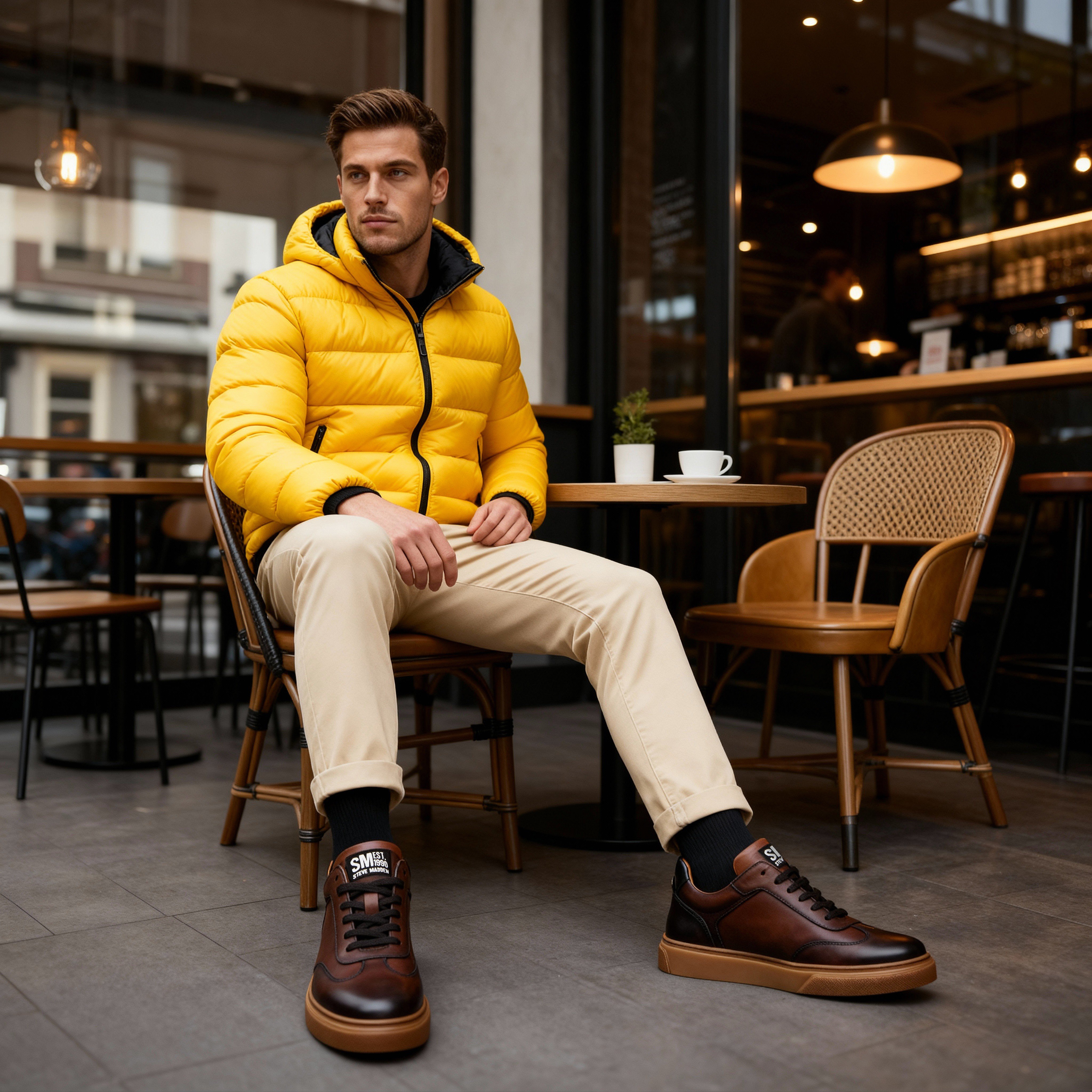 Sellmell Tan Leather Sneakers