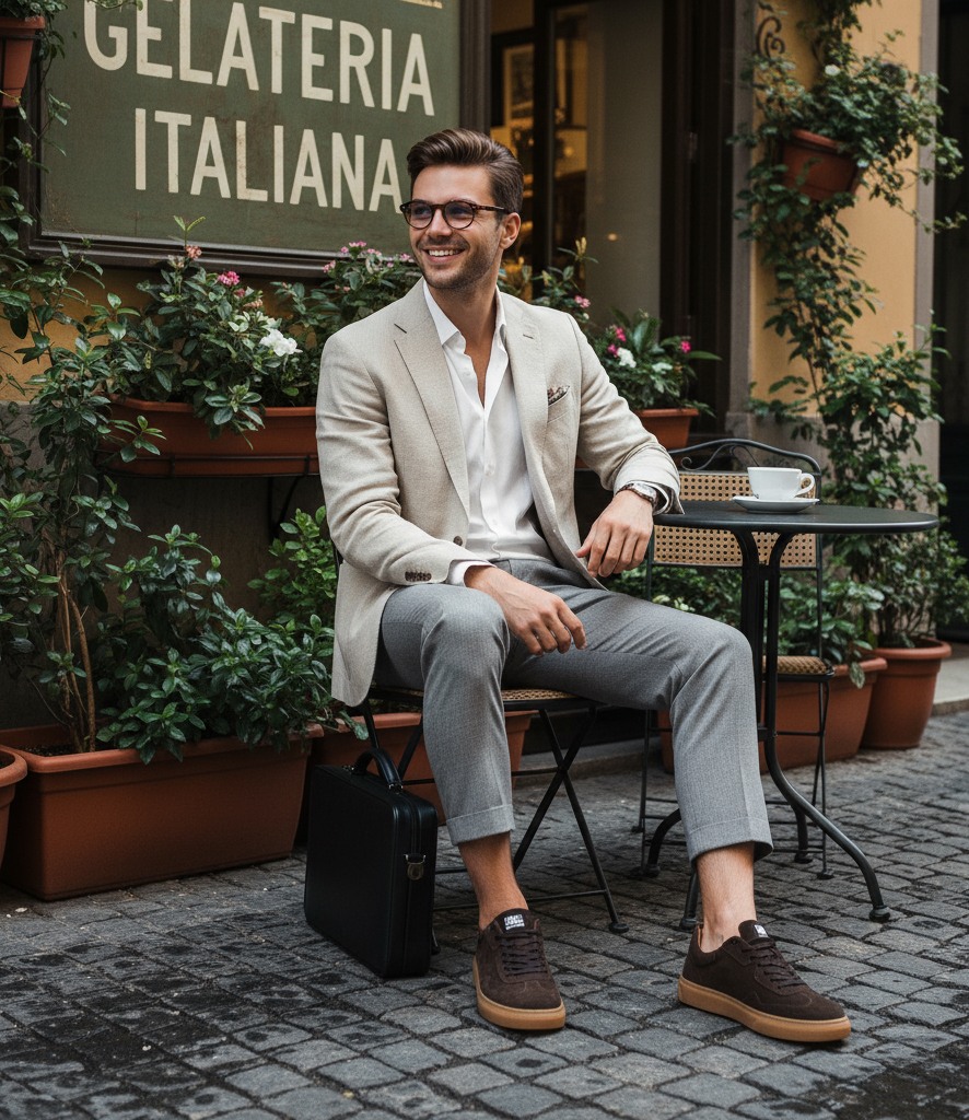 Shamma Brown Suede Sneakers