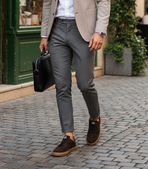 Shamma Brown Suede Sneakers