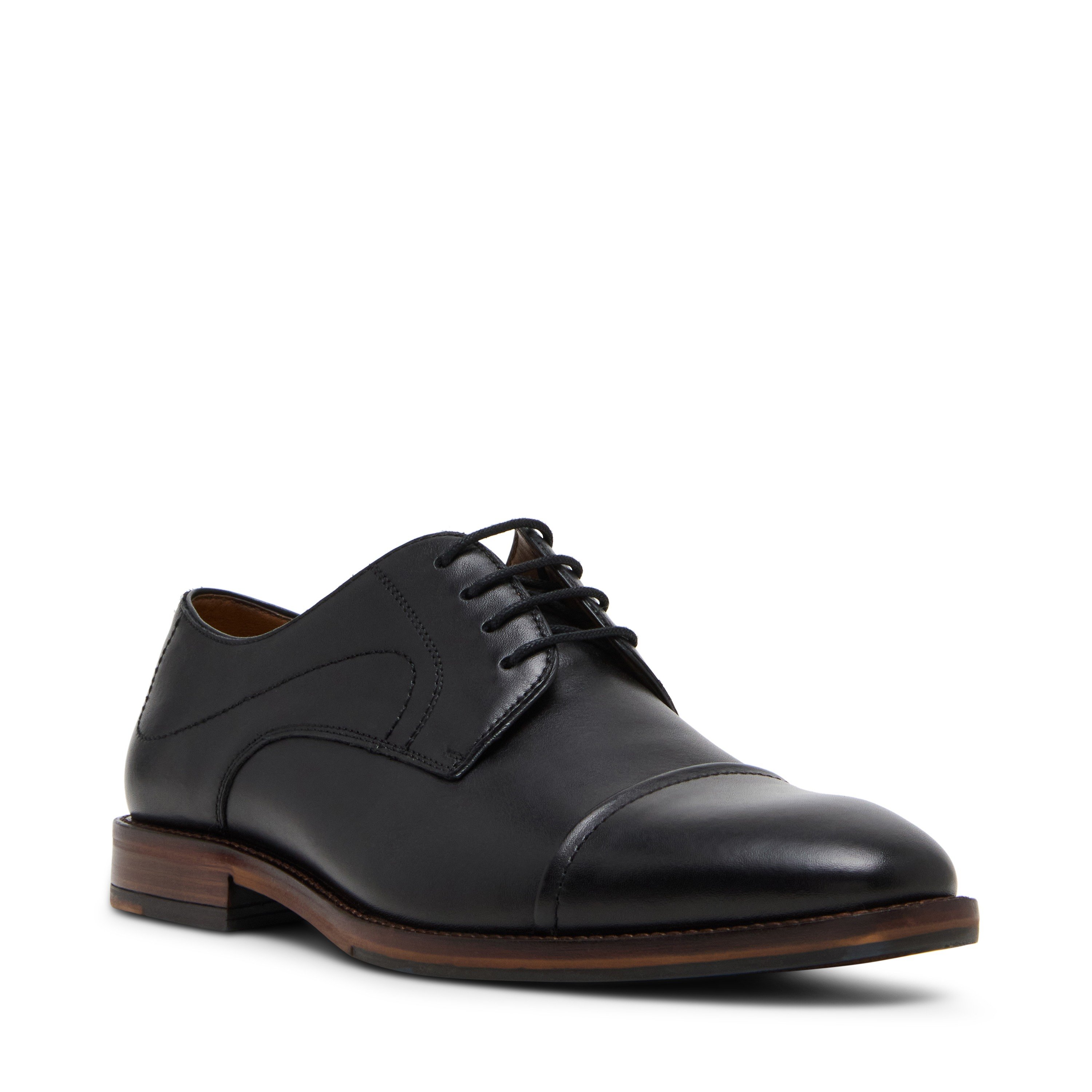 Wallacee Black Leather Tie-Ups & Dress Loafers