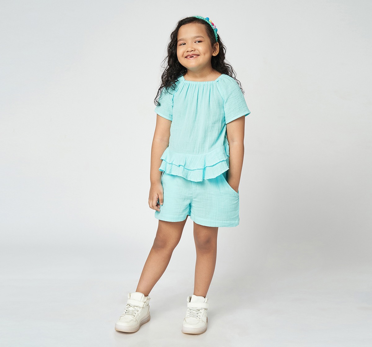 Ed-a-Mamma Girls Co-ordinate set solid  Blue