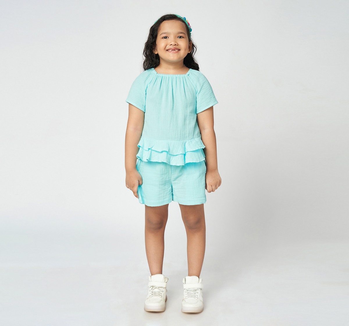 Ed-a-Mamma Girls Co-ordinate set solid  Blue