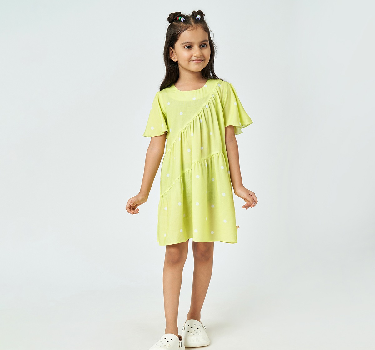 Ed-a-Mamma Girls Printed Dress Green