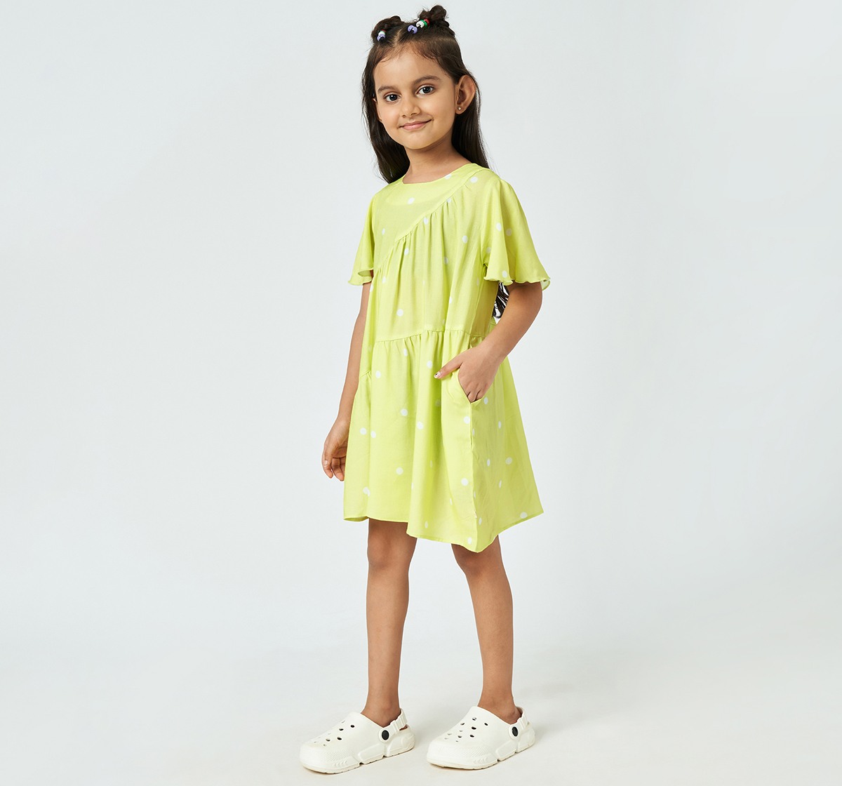 Ed-a-Mamma Girls Printed Dress Green