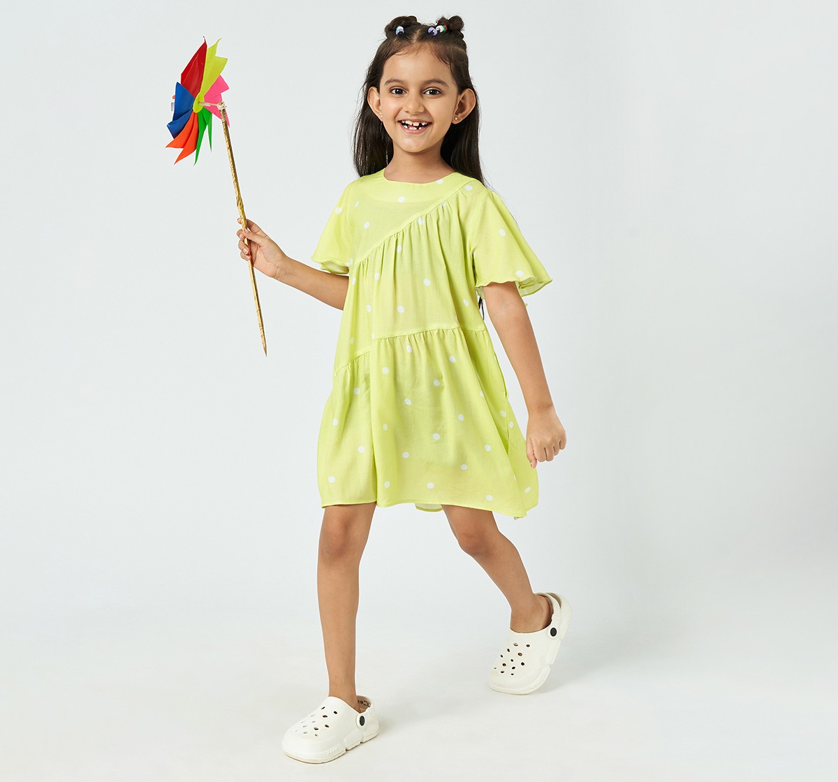 Ed-a-Mamma Girls Printed Dress Green