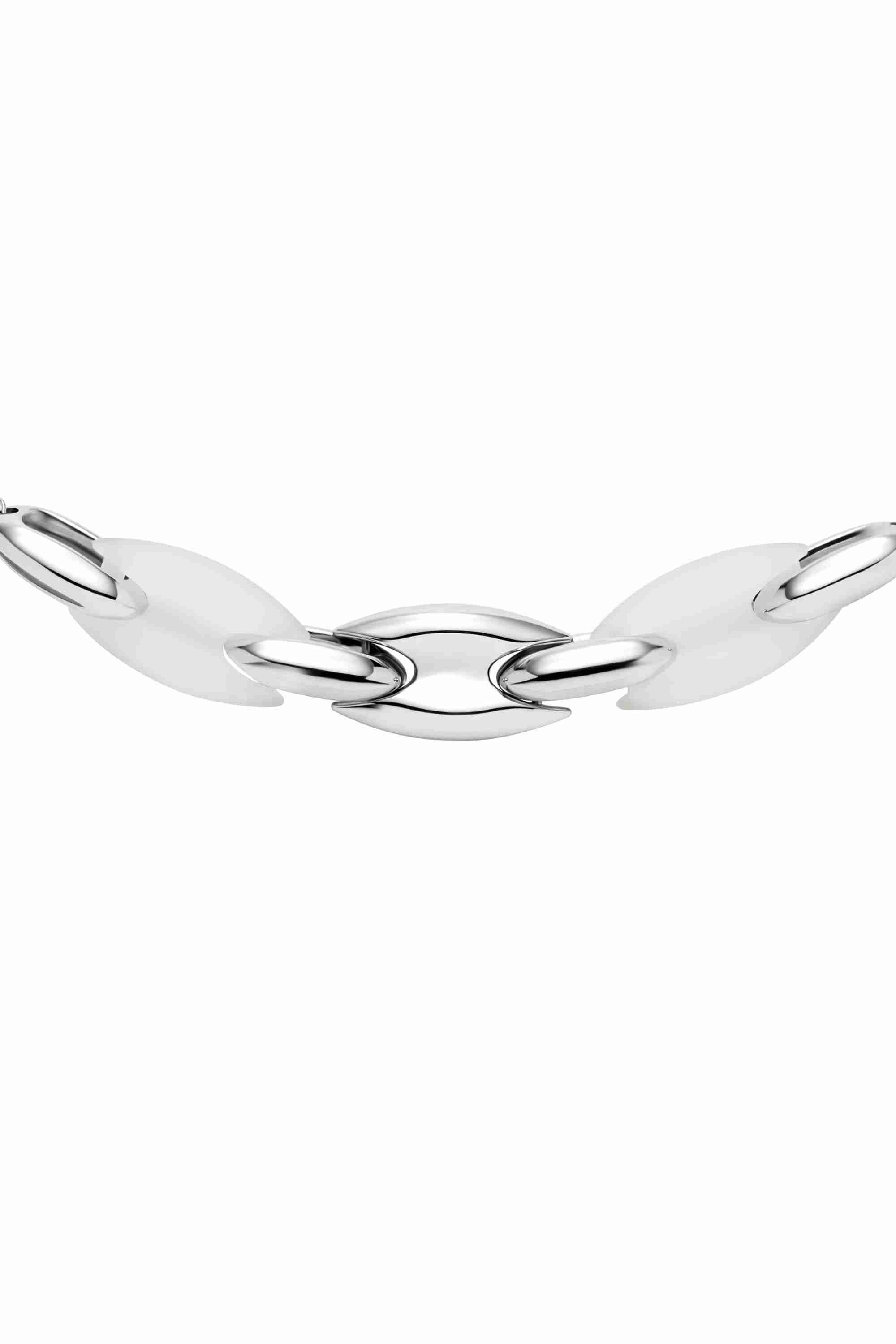 Silver Stainless Steel and Silicone Metamorph Chain Necklace
