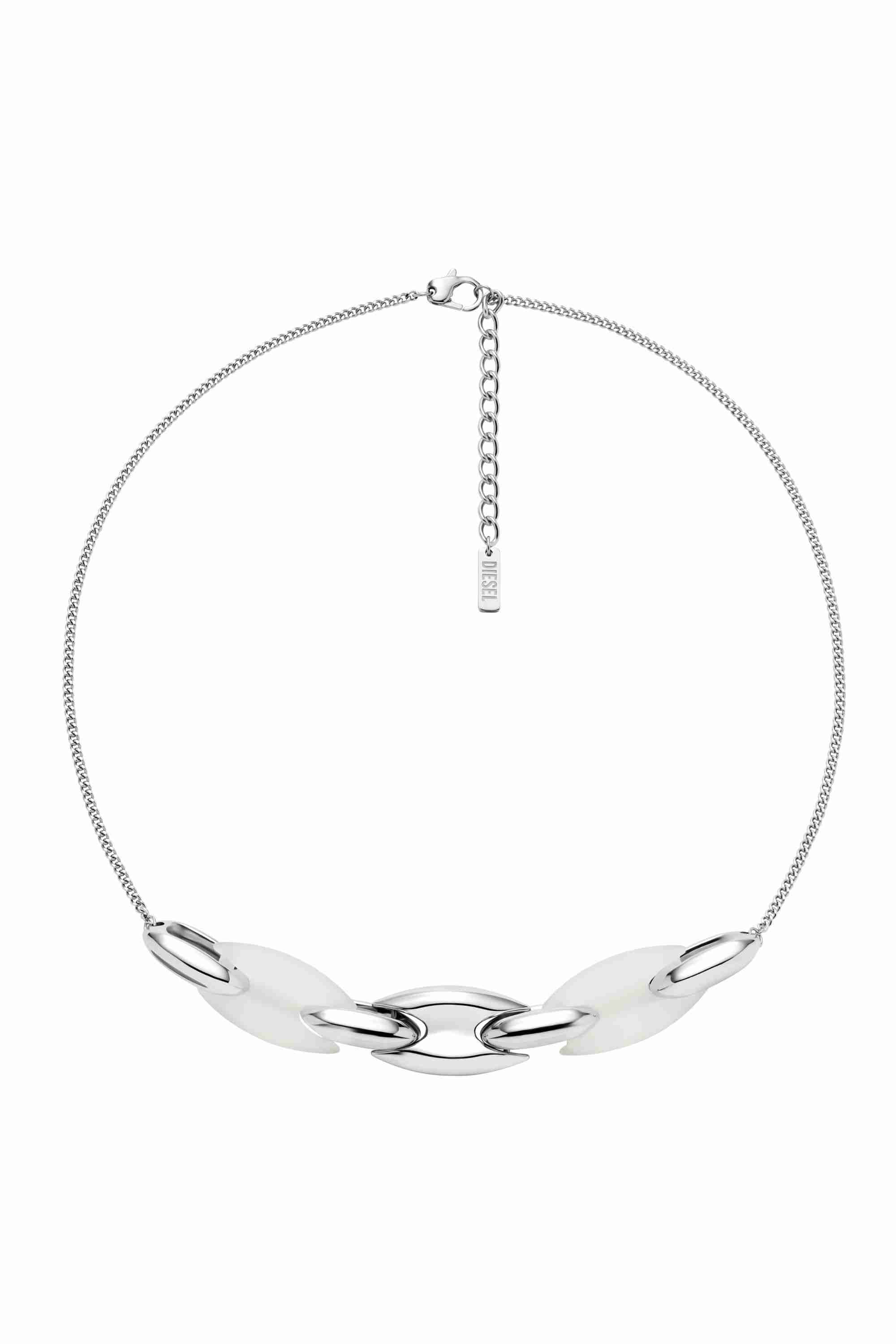 Silver Stainless Steel and Silicone Metamorph Chain Necklace