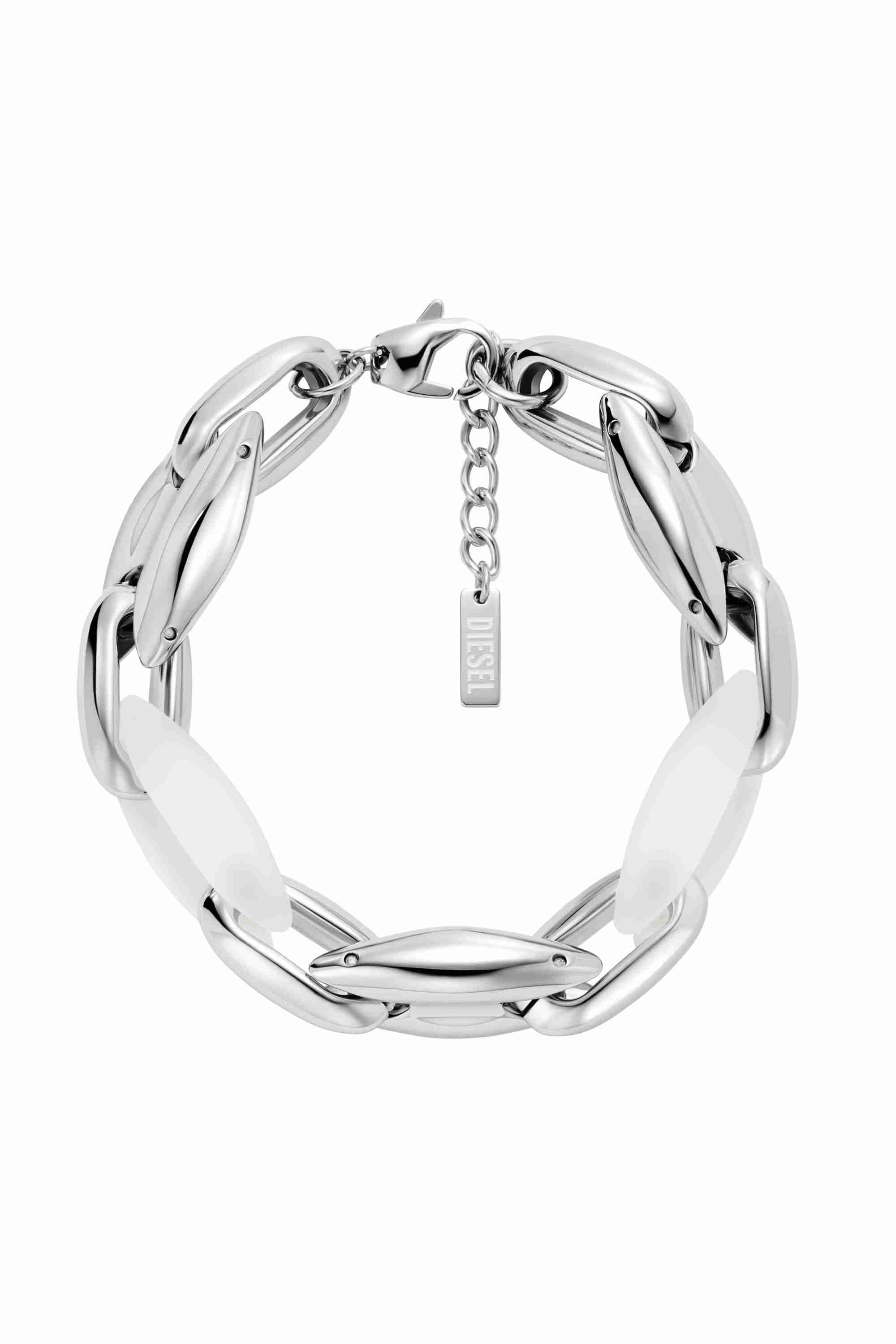 Silver Stainless Steel and Silicone Metamorph Chain Bracelet