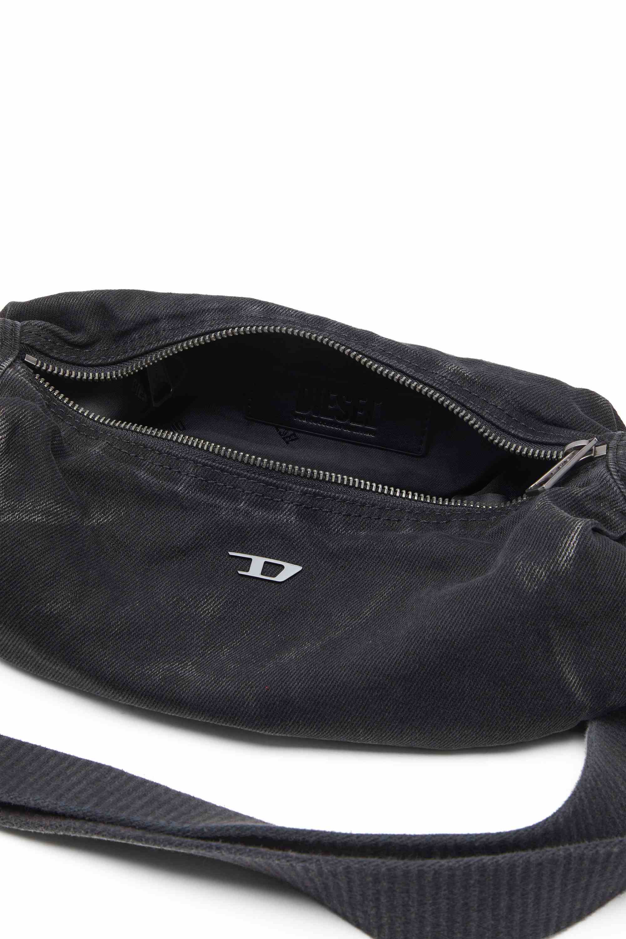 Black Rave-Small crossbody bag in faded denim