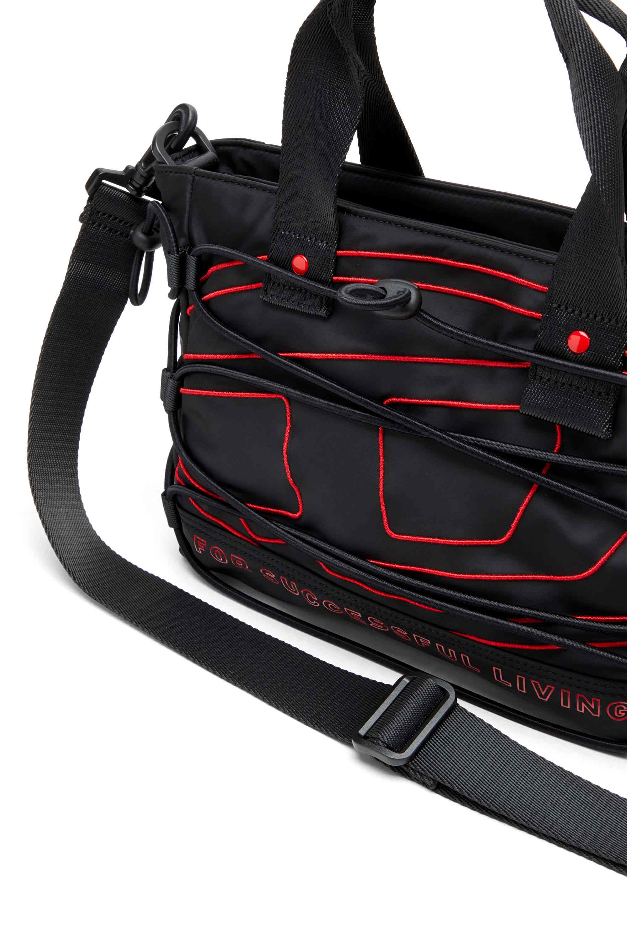 Black Tech-D-Small nylon tote bag with Oval D embroidery