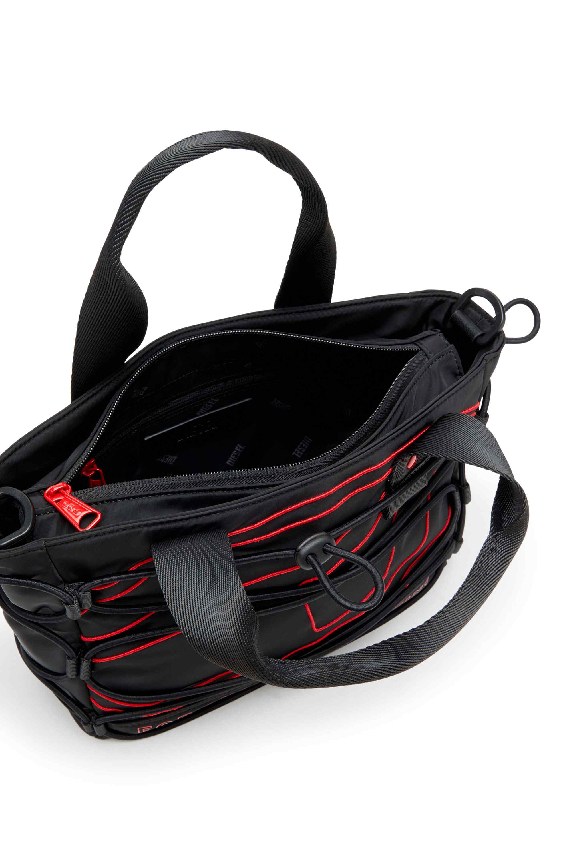 Black Tech-D-Small nylon tote bag with Oval D embroidery