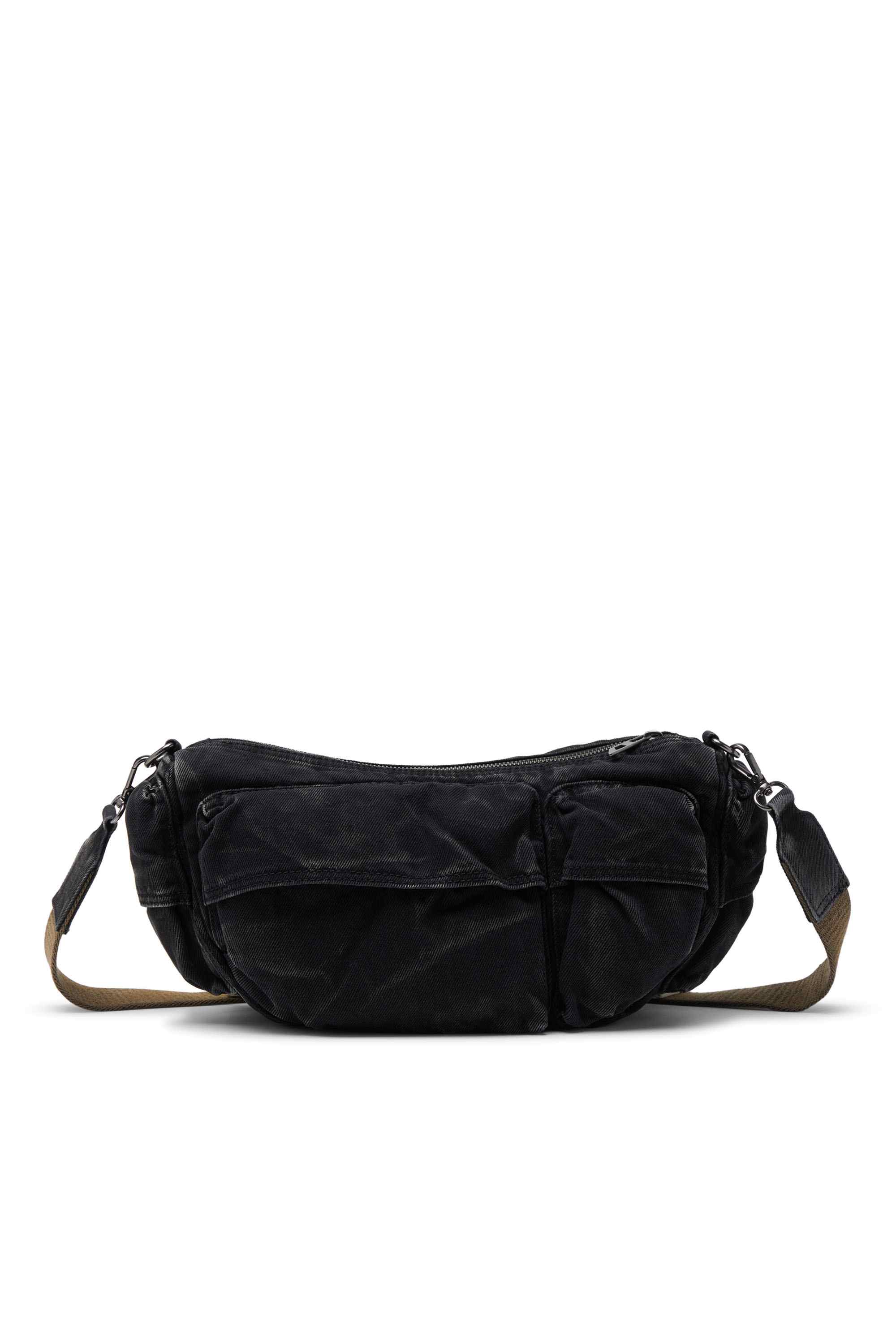 Black Multi-Pkts-Multipocket bag in washed denim