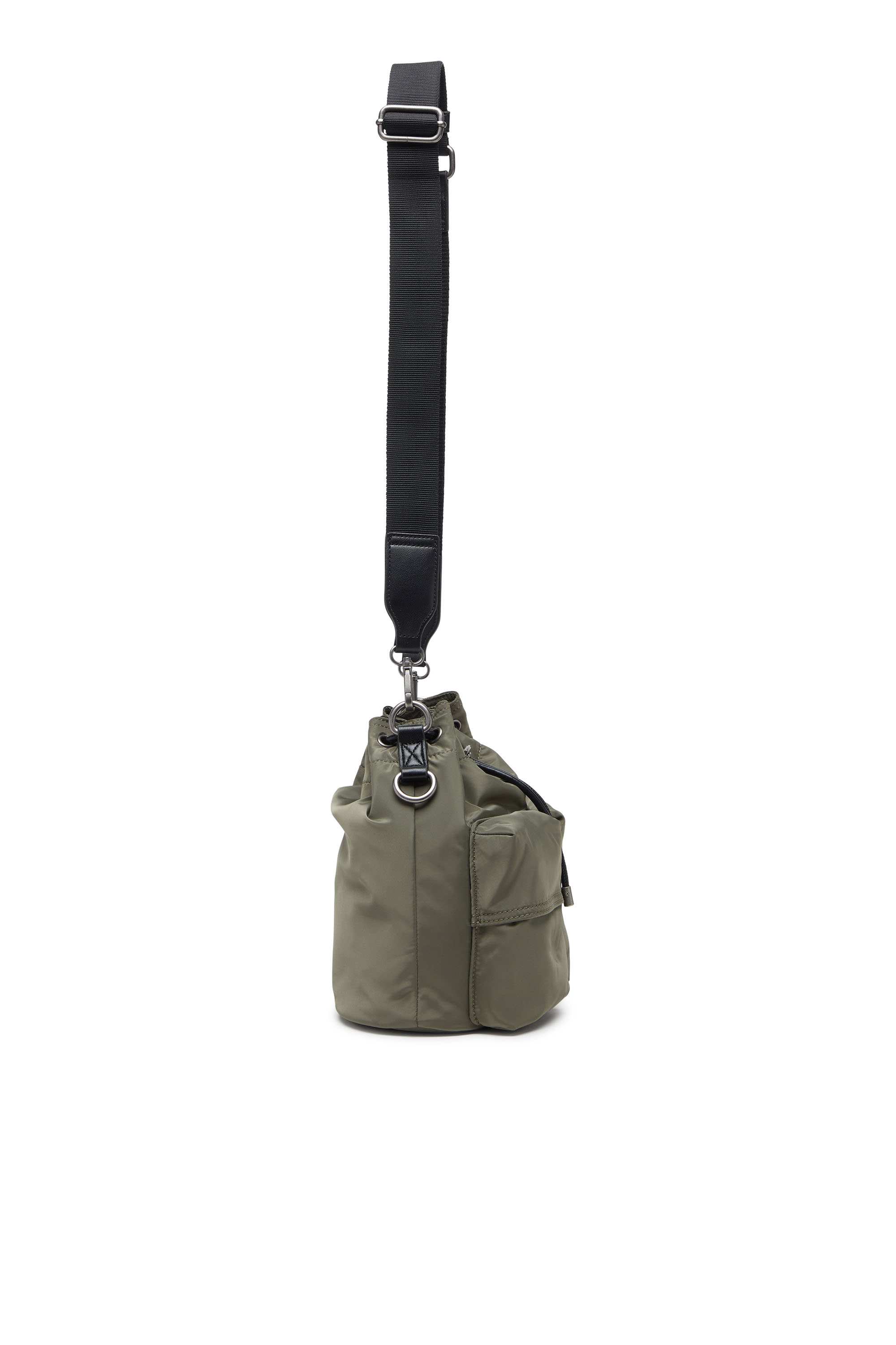 Green Multi-Pkts-Multipocket bucket bag in utilitarian shell