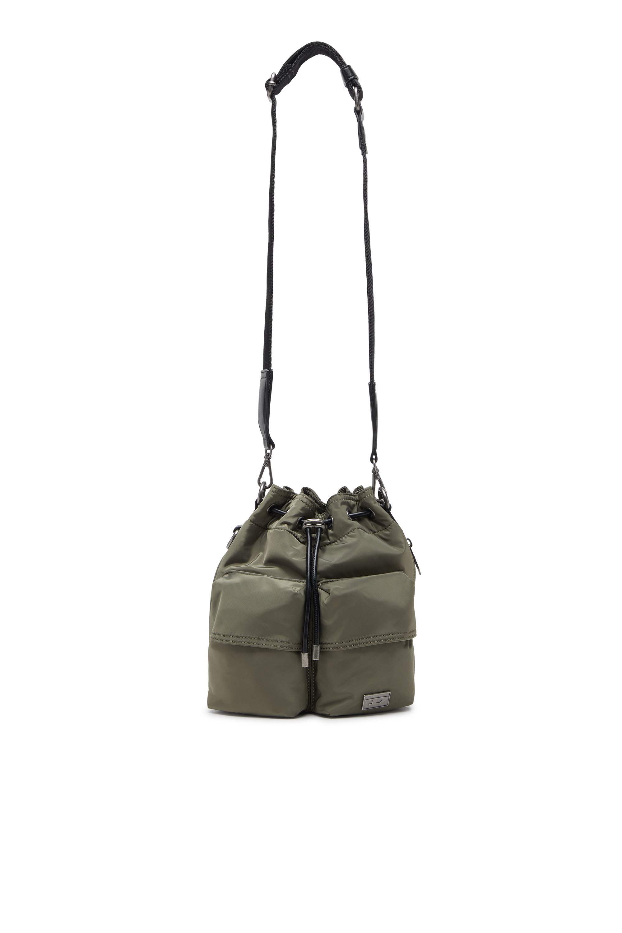 Green Multi-Pkts-Multipocket bucket bag in utilitarian shell