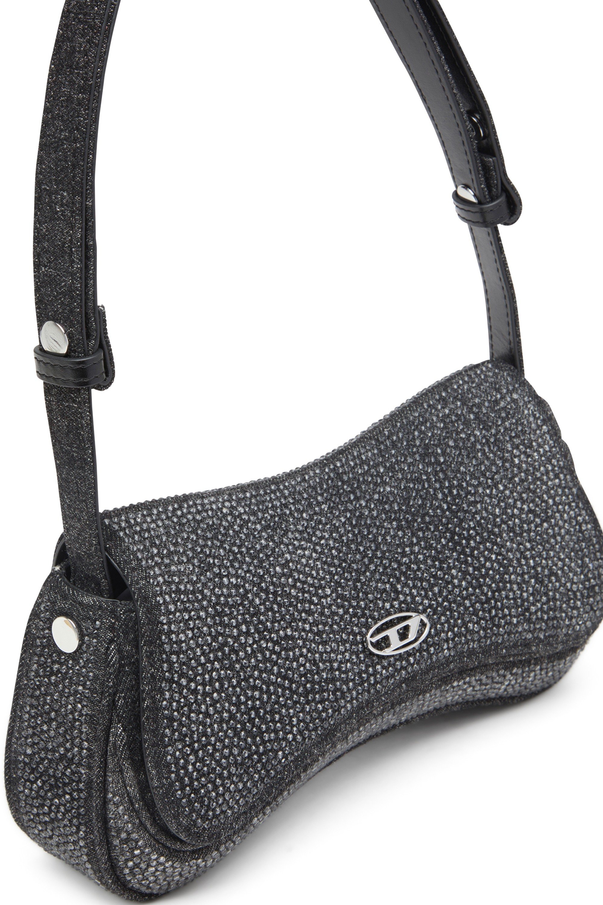 Black Play-Clutch in crystal denim