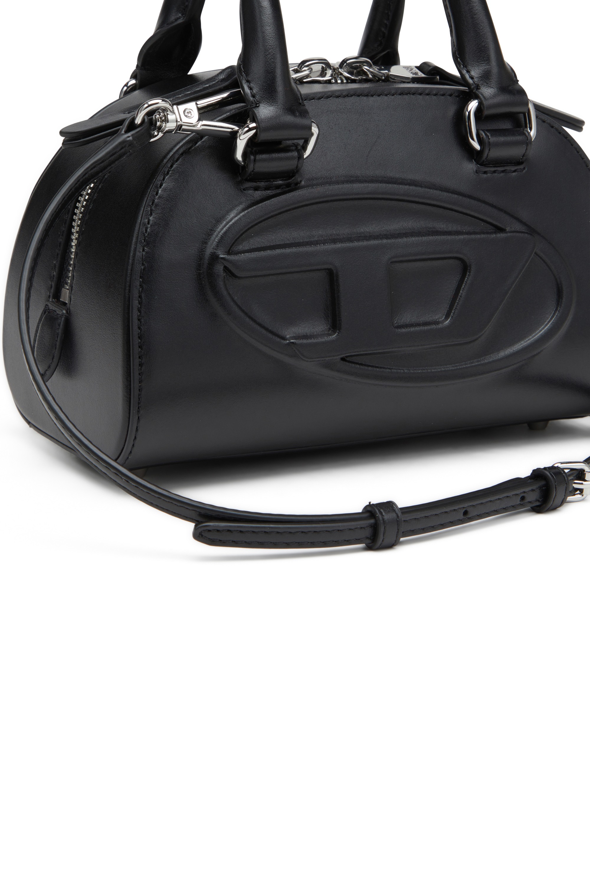 Black 1DR Dome-Leather mini bowling bag