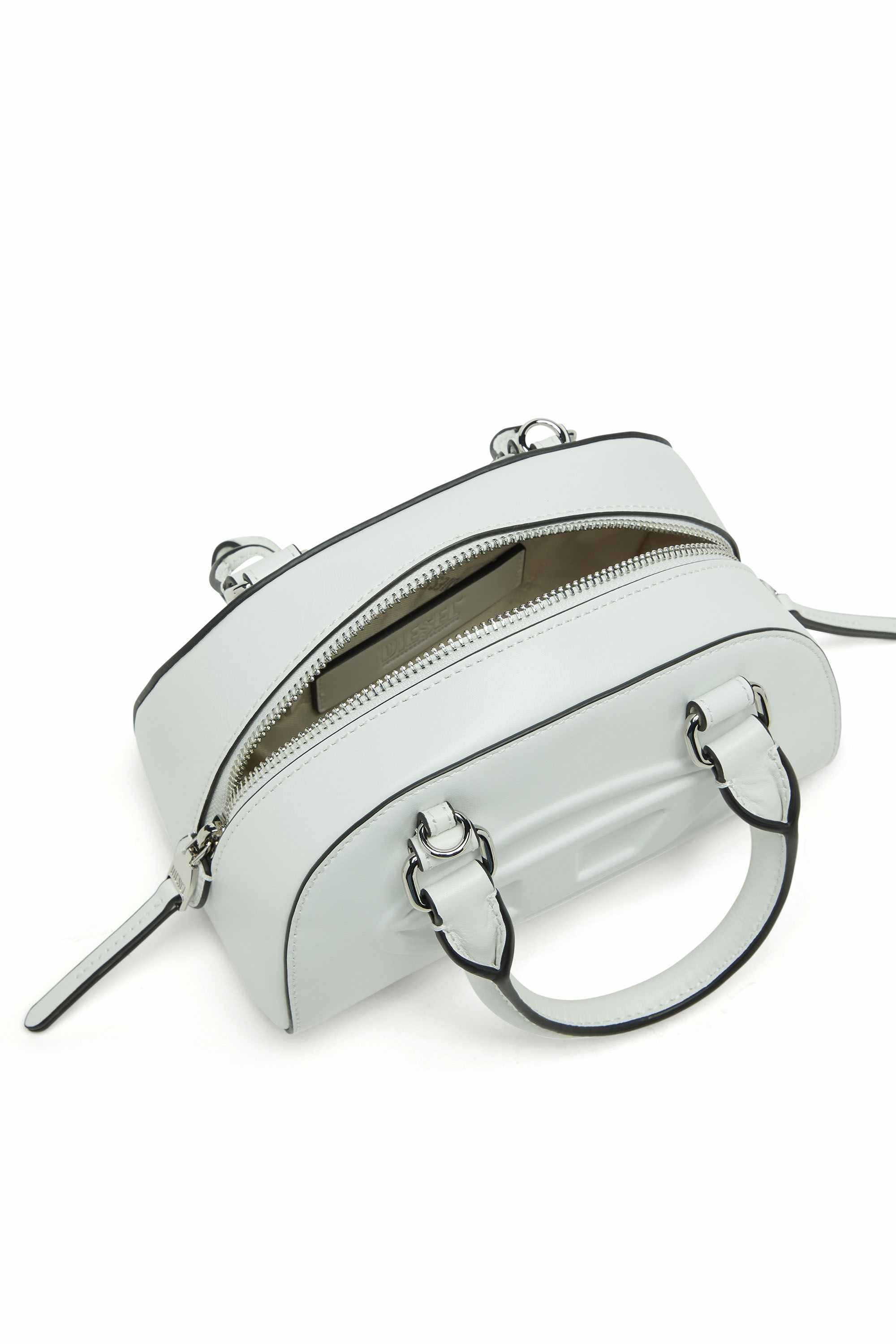 White 1DR Dome-Leather mini bowling bag