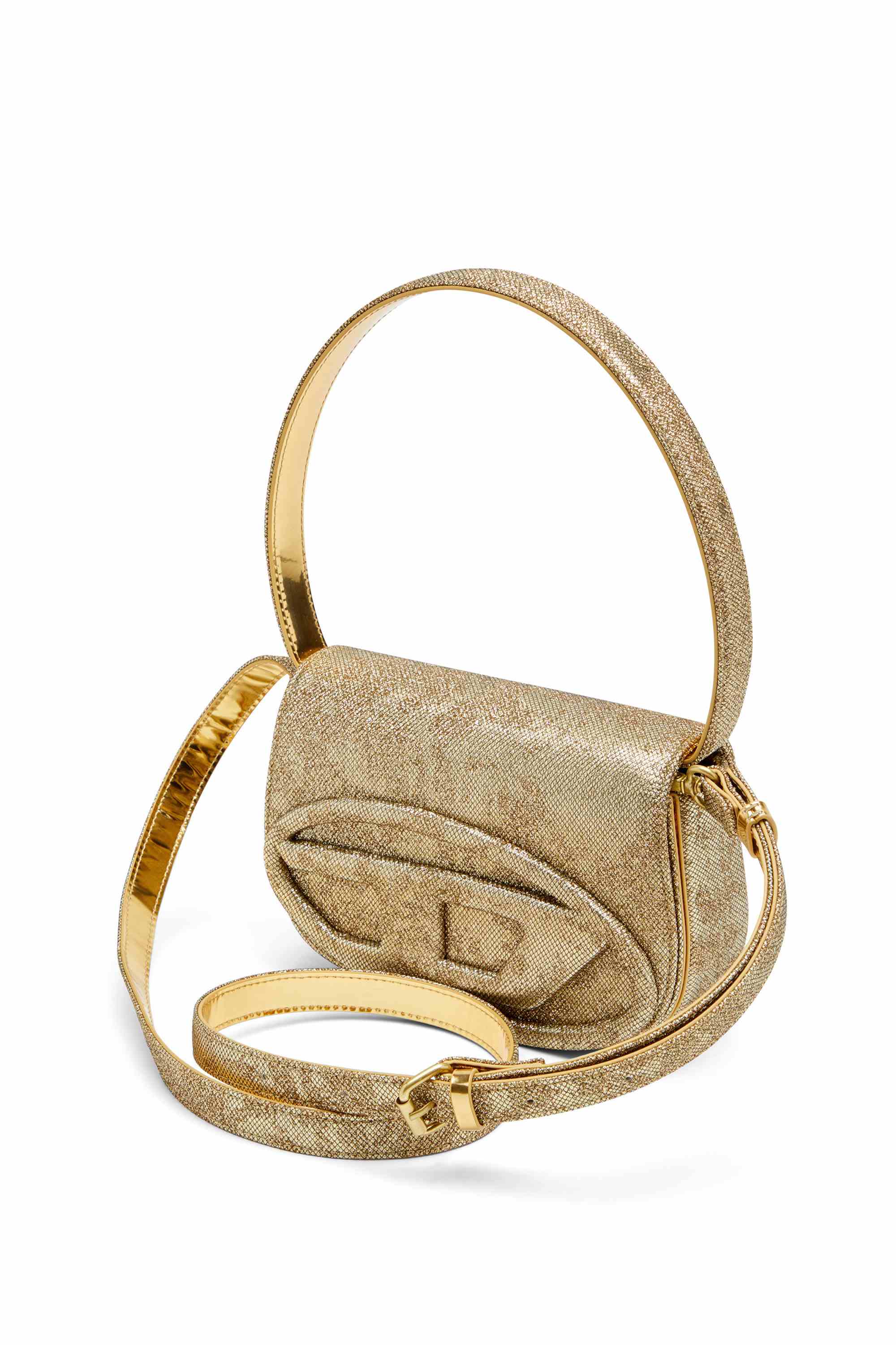 Gold 1DR-Iconic 1DR bag in glitter-camo Lurex