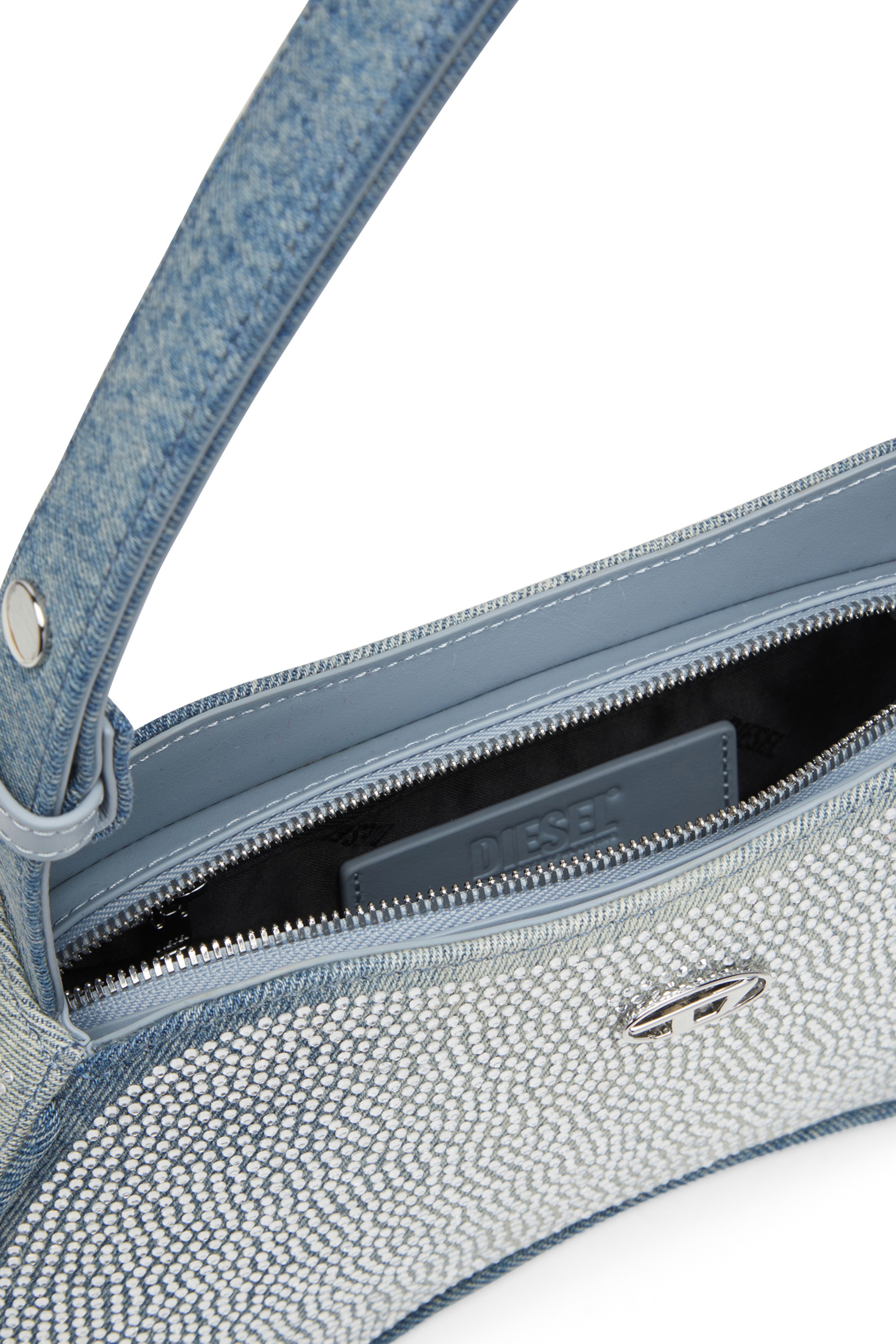 Blue Play-Shoulder bag in crystal solarised denim
