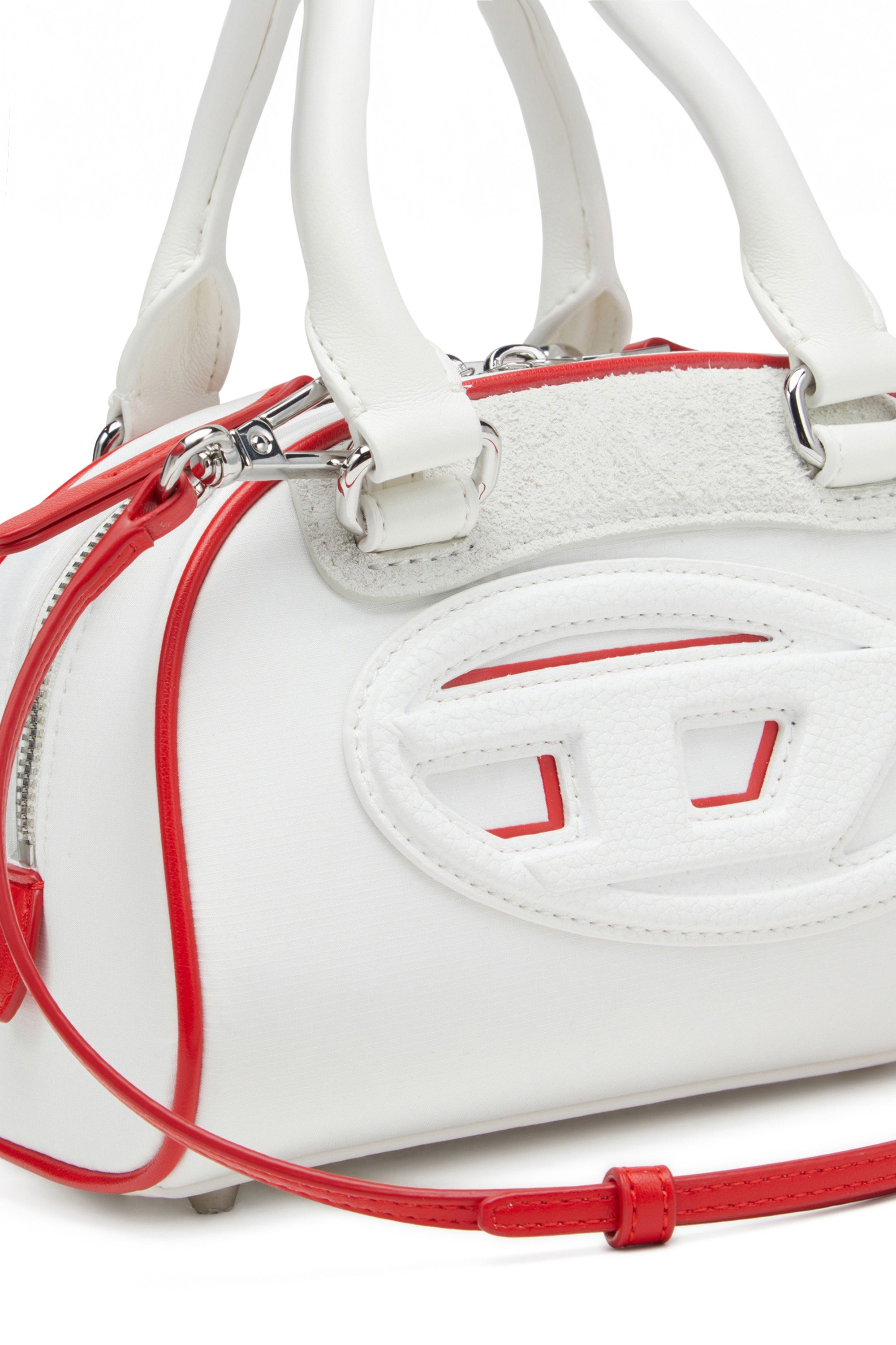 White 1DR Dome-Colour-block mini bowling bag