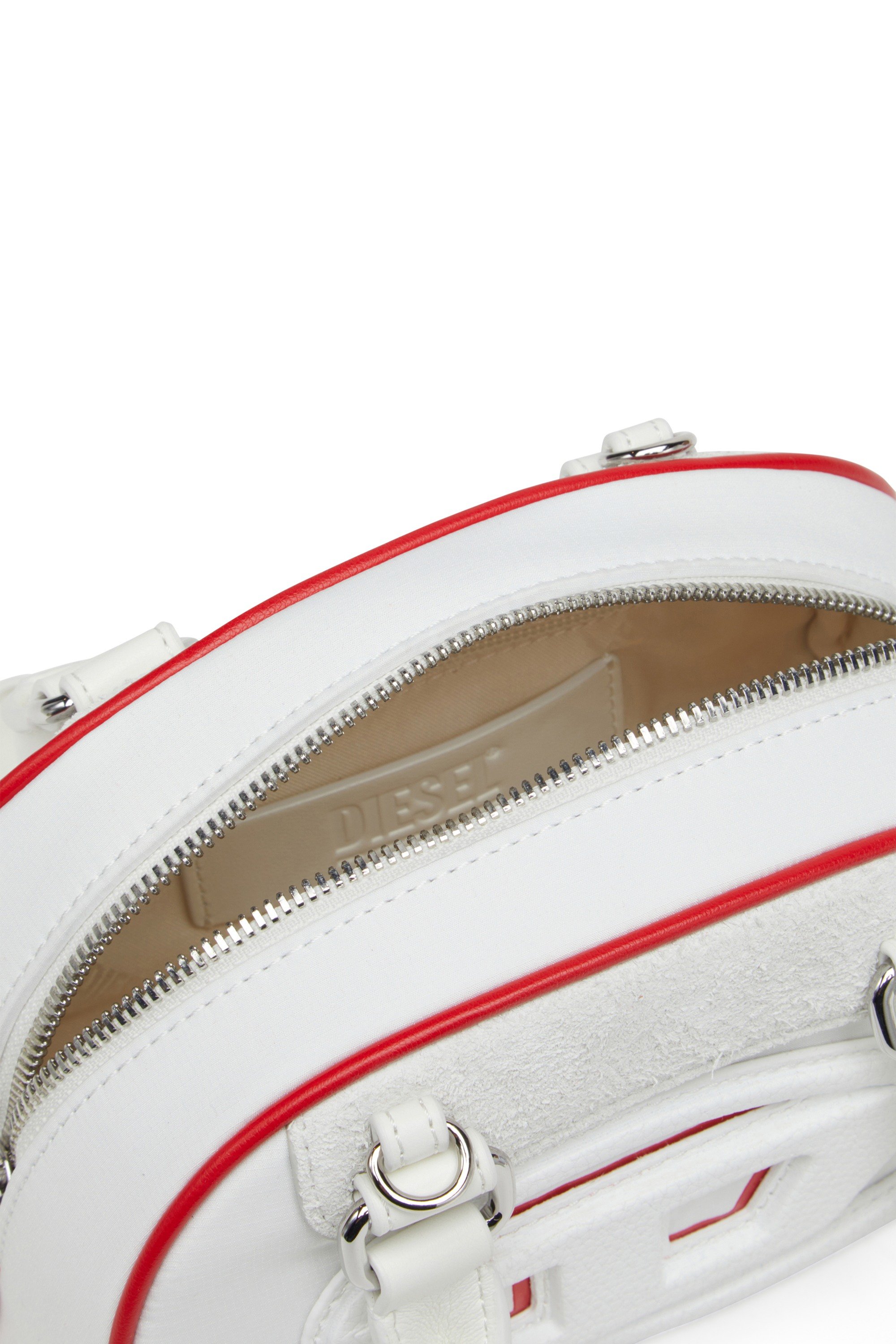 White 1DR Dome-Colour-block mini bowling bag