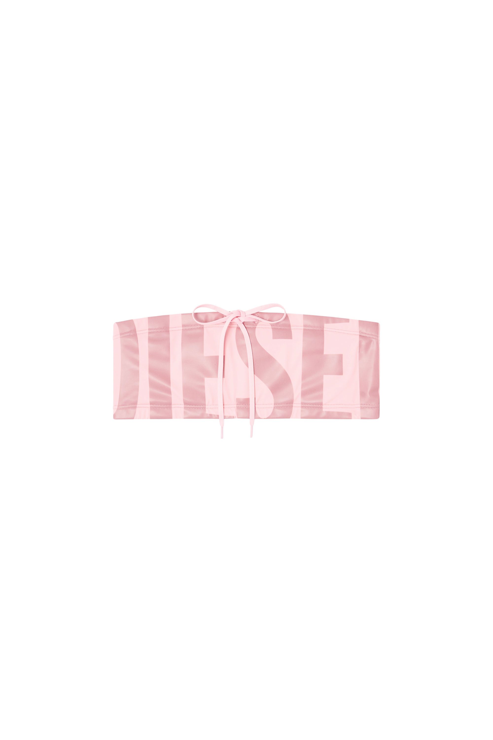 Pink Bandeau bikini top with maxi logo